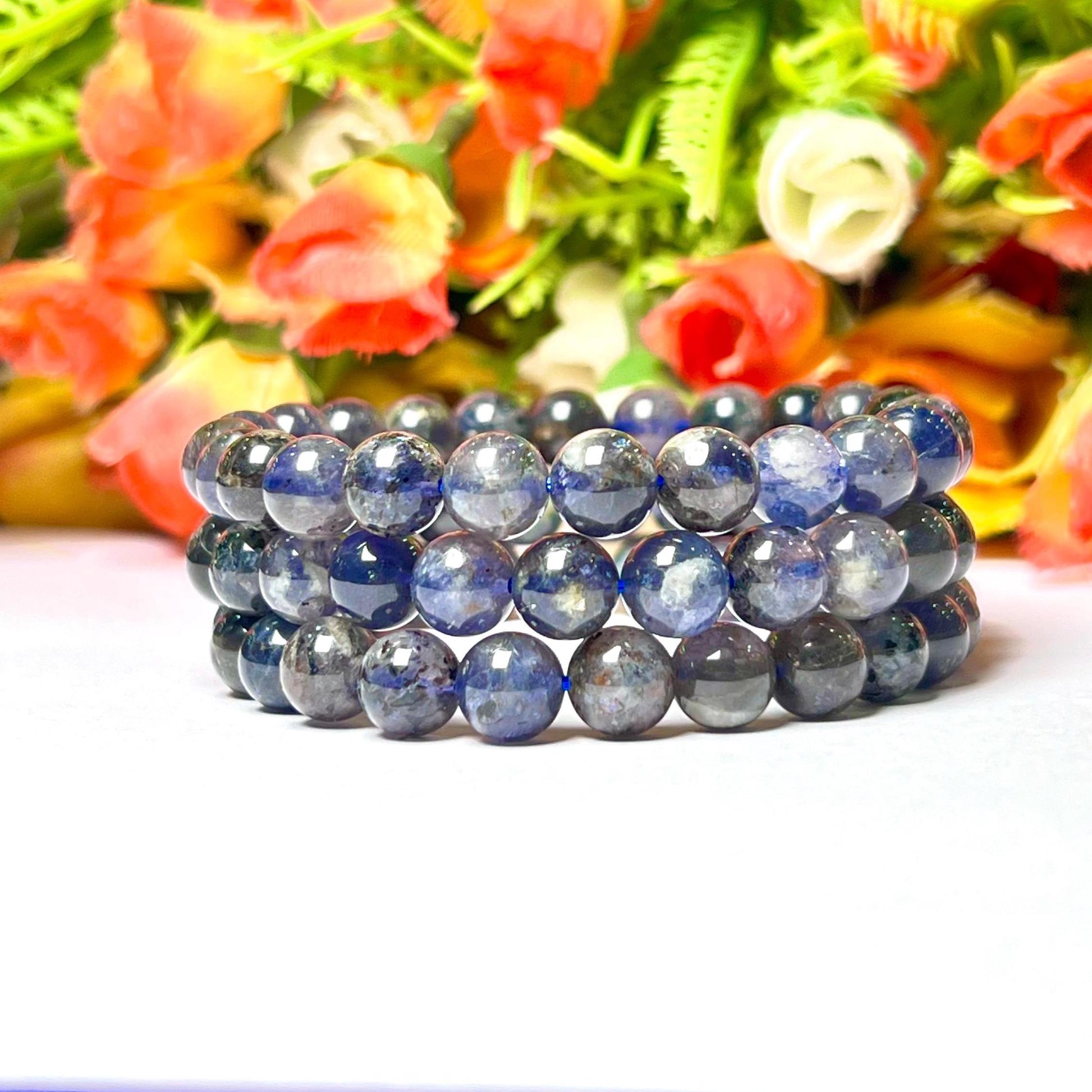 Tanzanite Stone Bracelet l Stretchable Bracelet l Unisex Bracelet l 8 MM Bracelet