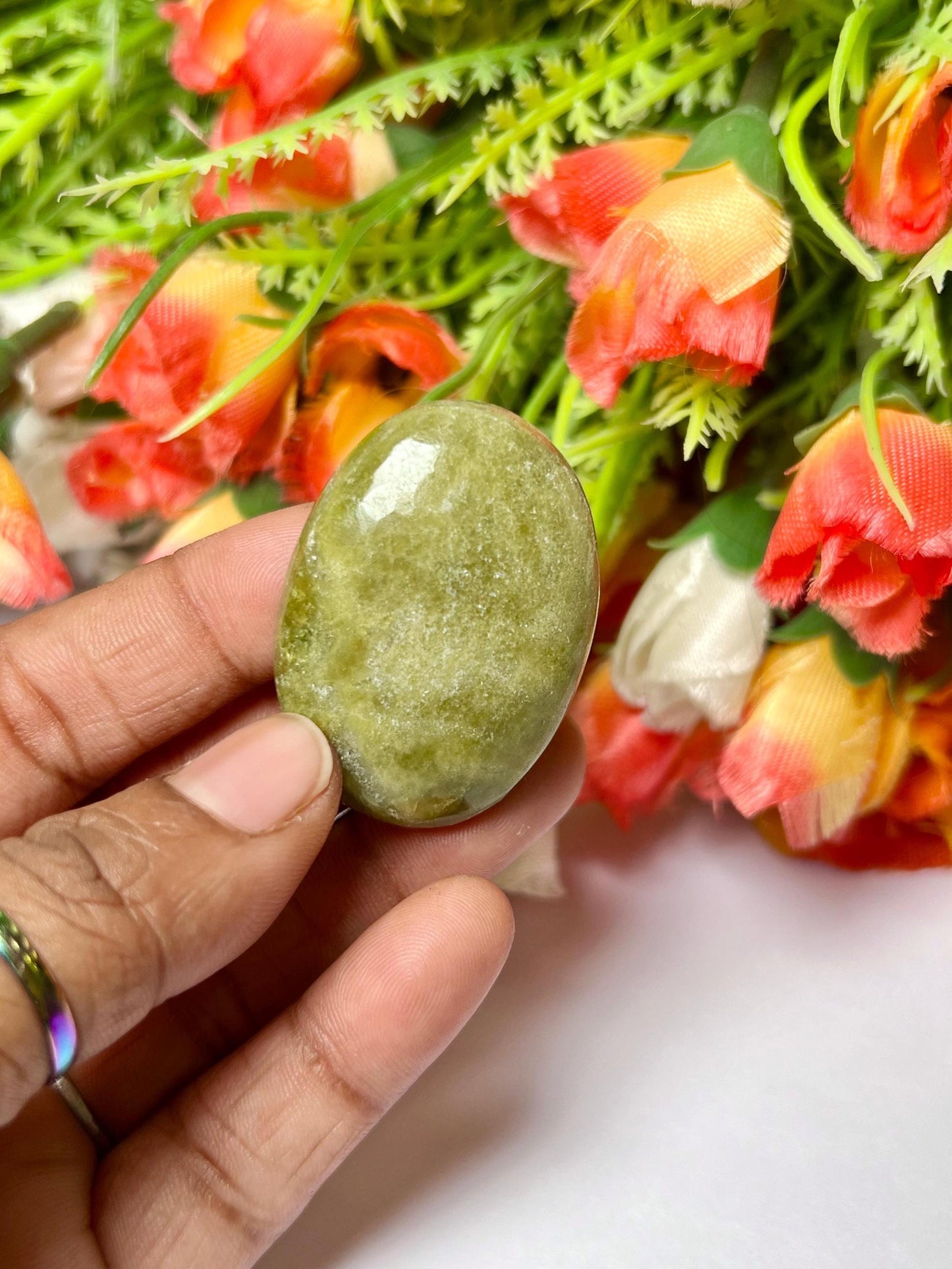 Nephrite Jade stone Worry Stone – Pocket Stone – Thumb Stone One (1) Piece