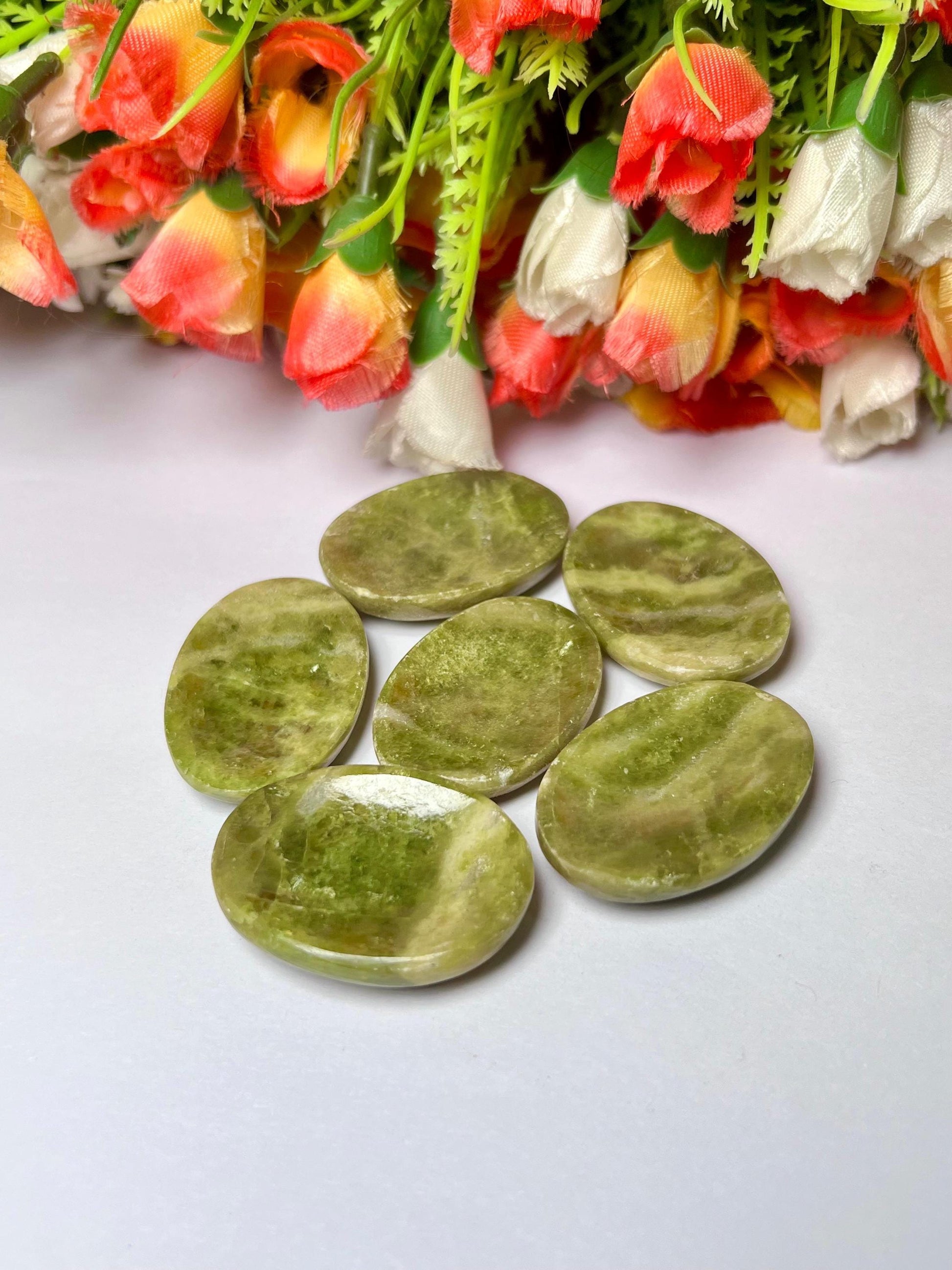 Nephrite Jade stone Worry Stone – Pocket Stone – Thumb Stone One (1) Piece