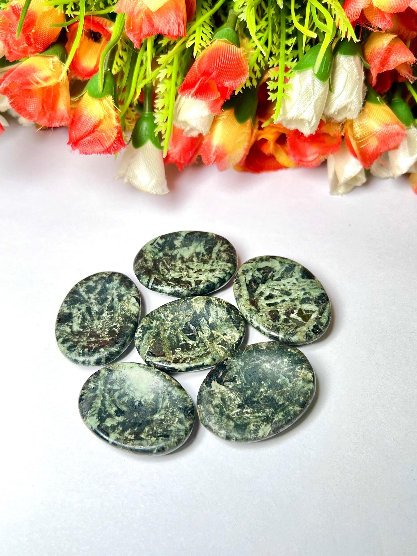 Chrysotile stone Worry Stone – Pocket Stone – Thumb Stone One (1) Piece