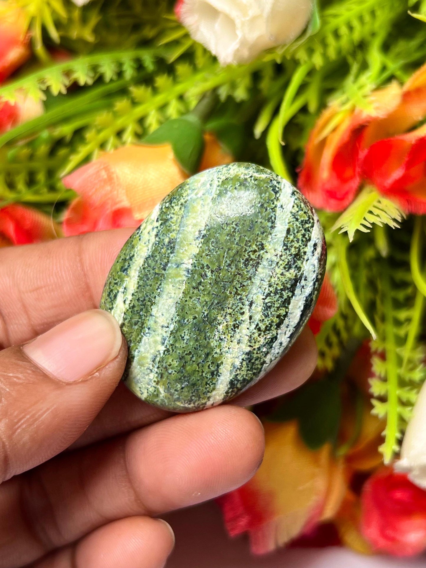 Chrysotile stone Worry Stone – Pocket Stone – Thumb Stone One (1) Piece