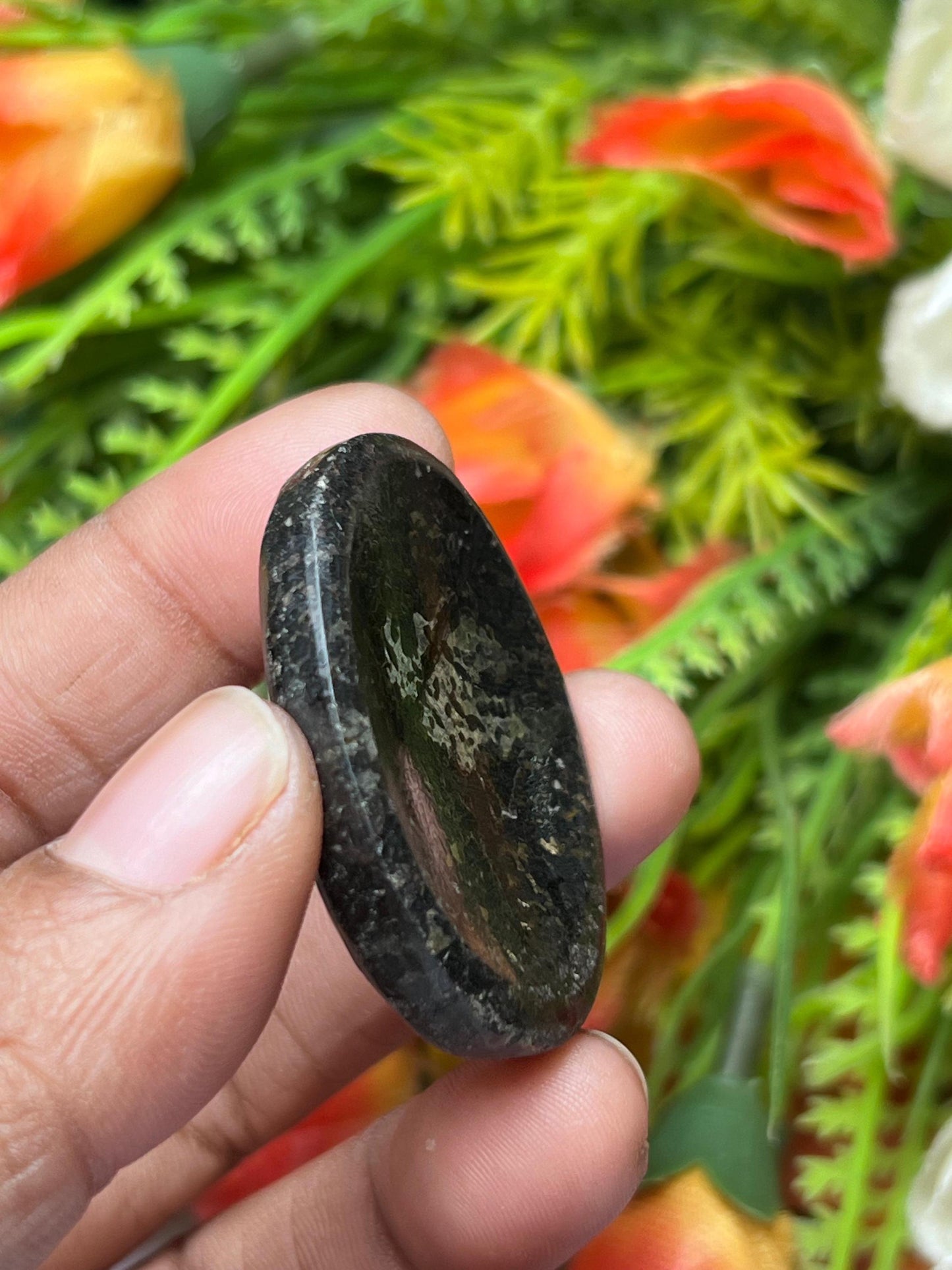 Nuummite Stone Worry Stone – Pocket Stone – Thumb Stone One (1) Piece