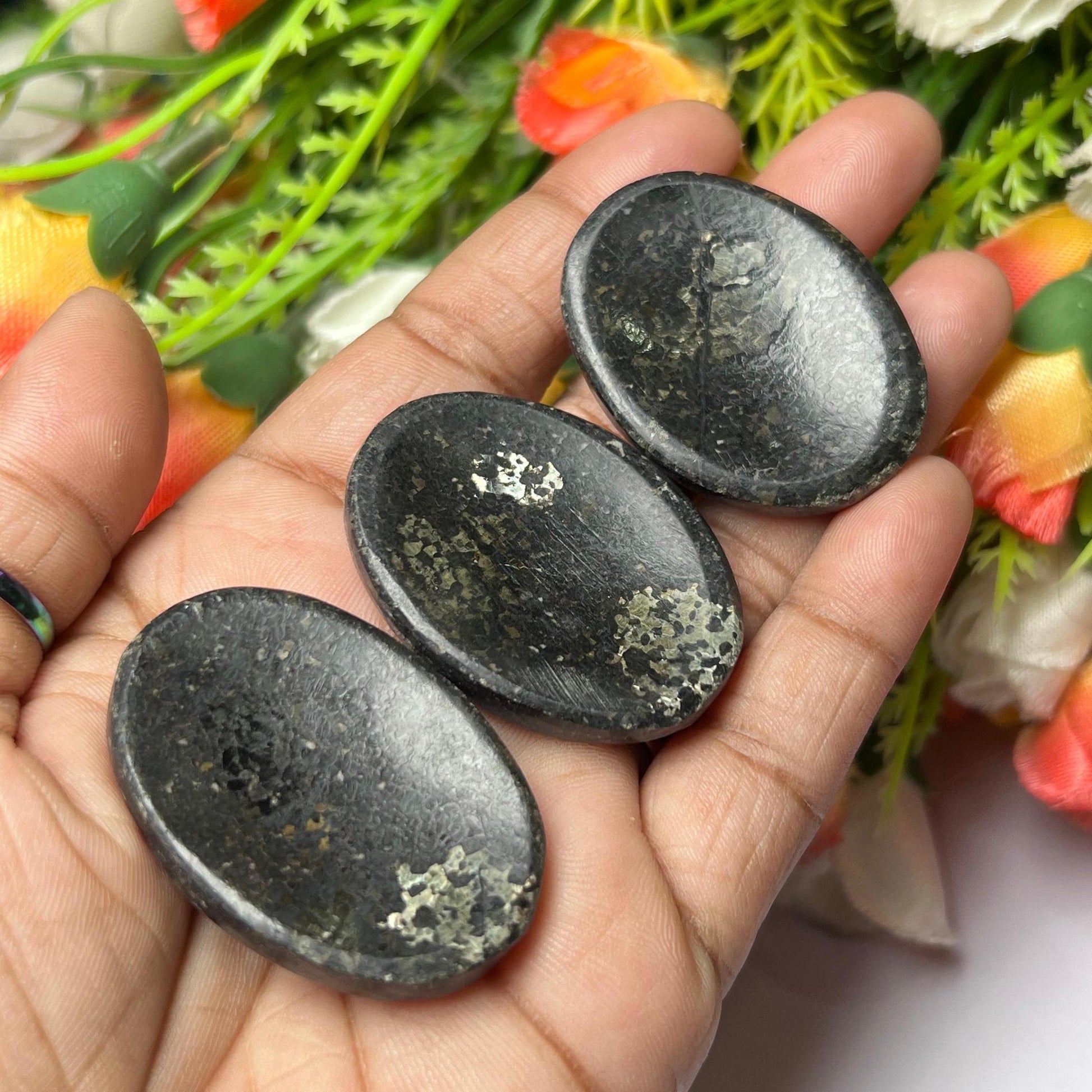 Nuummite Stone Worry Stone – Pocket Stone – Thumb Stone One (1) Piece