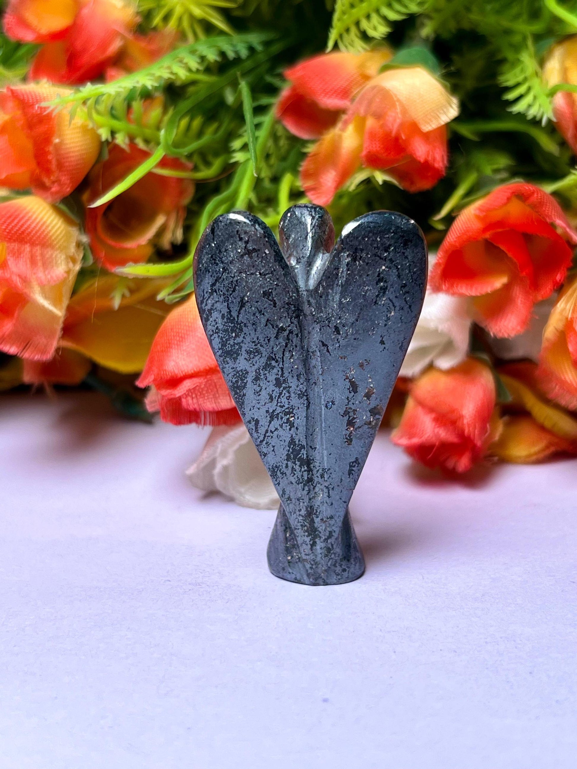 2" Angel Hematite Stone Guardian Angel blessed Angelic connection