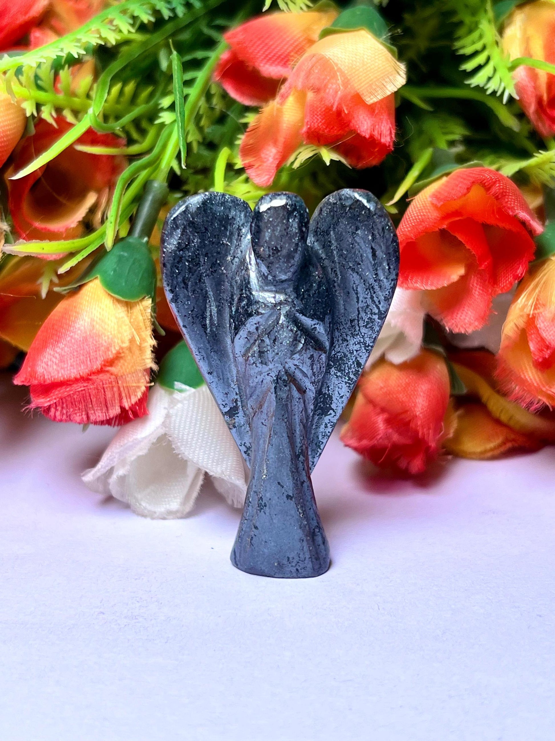 2" Angel Hematite Stone Guardian Angel blessed Angelic connection