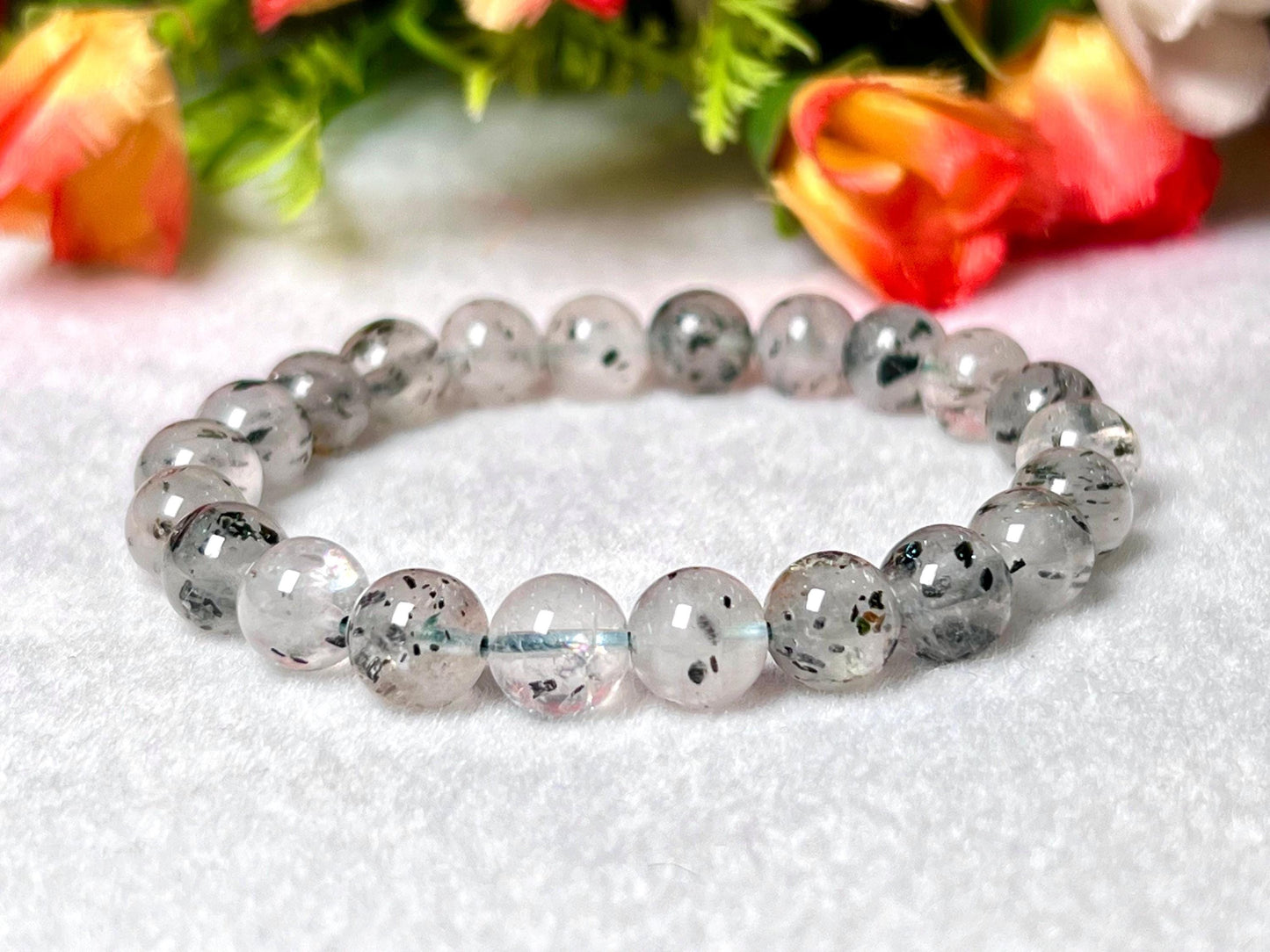 Herkimer Diamond Crystal Stone Bracelet l Stretchable Bracelet l Unisex Bracelet l 8 MM Bracelet l Natural Genuine Bracelet