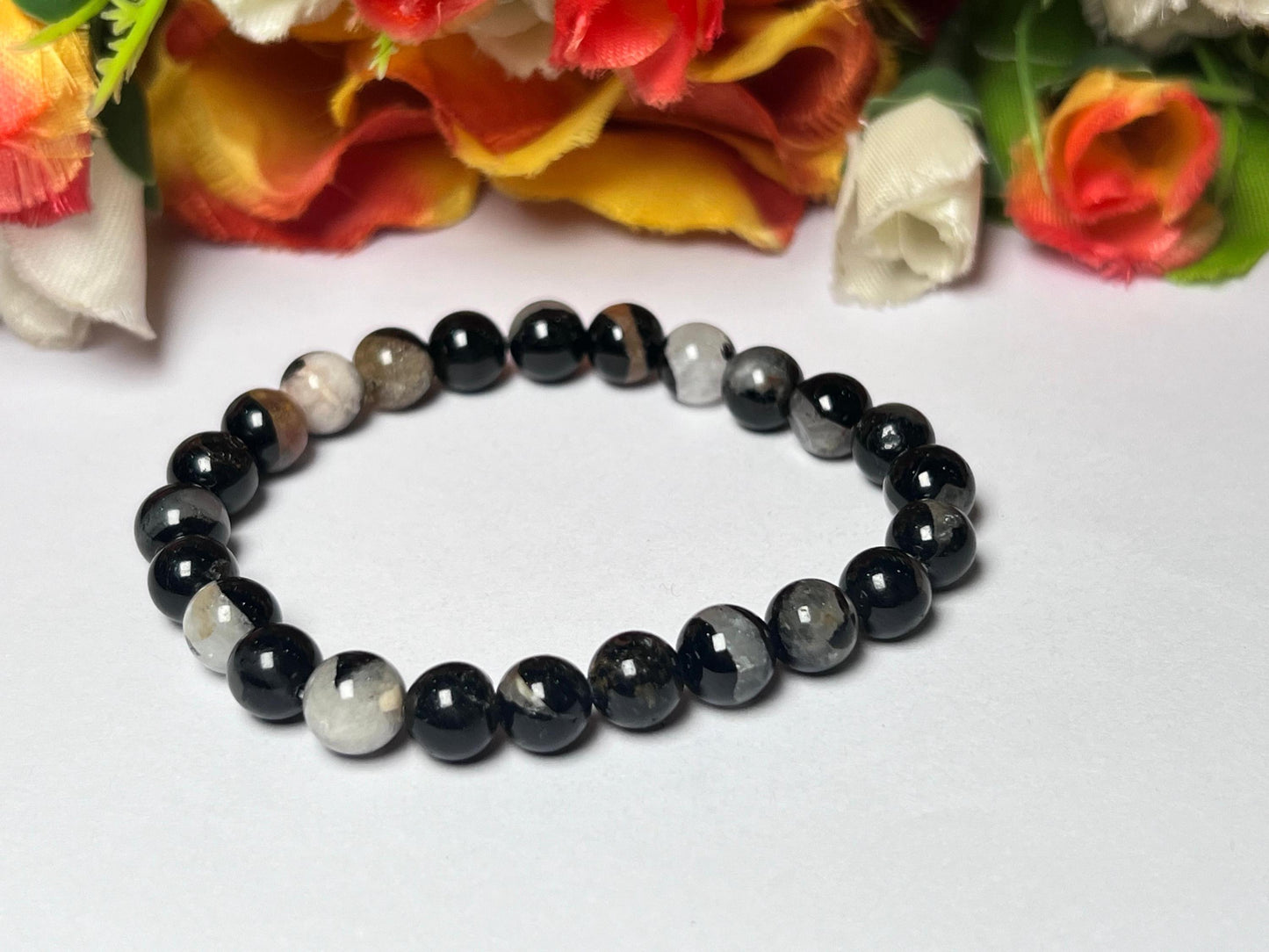 Ilvaite Stone Bracelet l Stretchable Bracelet l Unisex Bracelet l 8 MM Bracelet