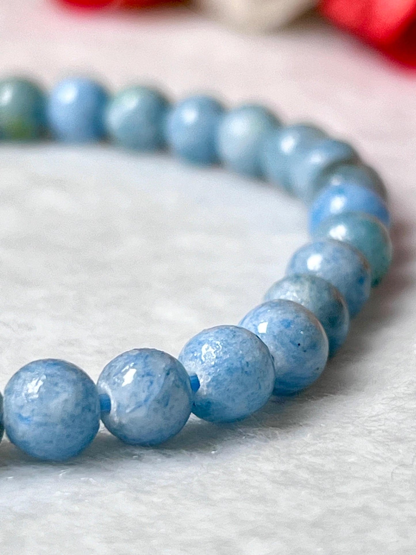 Blue Celestite Stone Bracelet l Stretchable Bracelet l Unisex Bracelet l 6 MM Bracelet