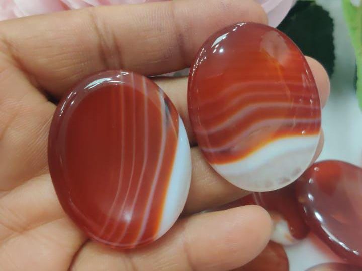 Red Sulemani Worry Stone – Crystal Worry Stone – Pocket Stone – Healing Crystal - 4.5x3.5cm