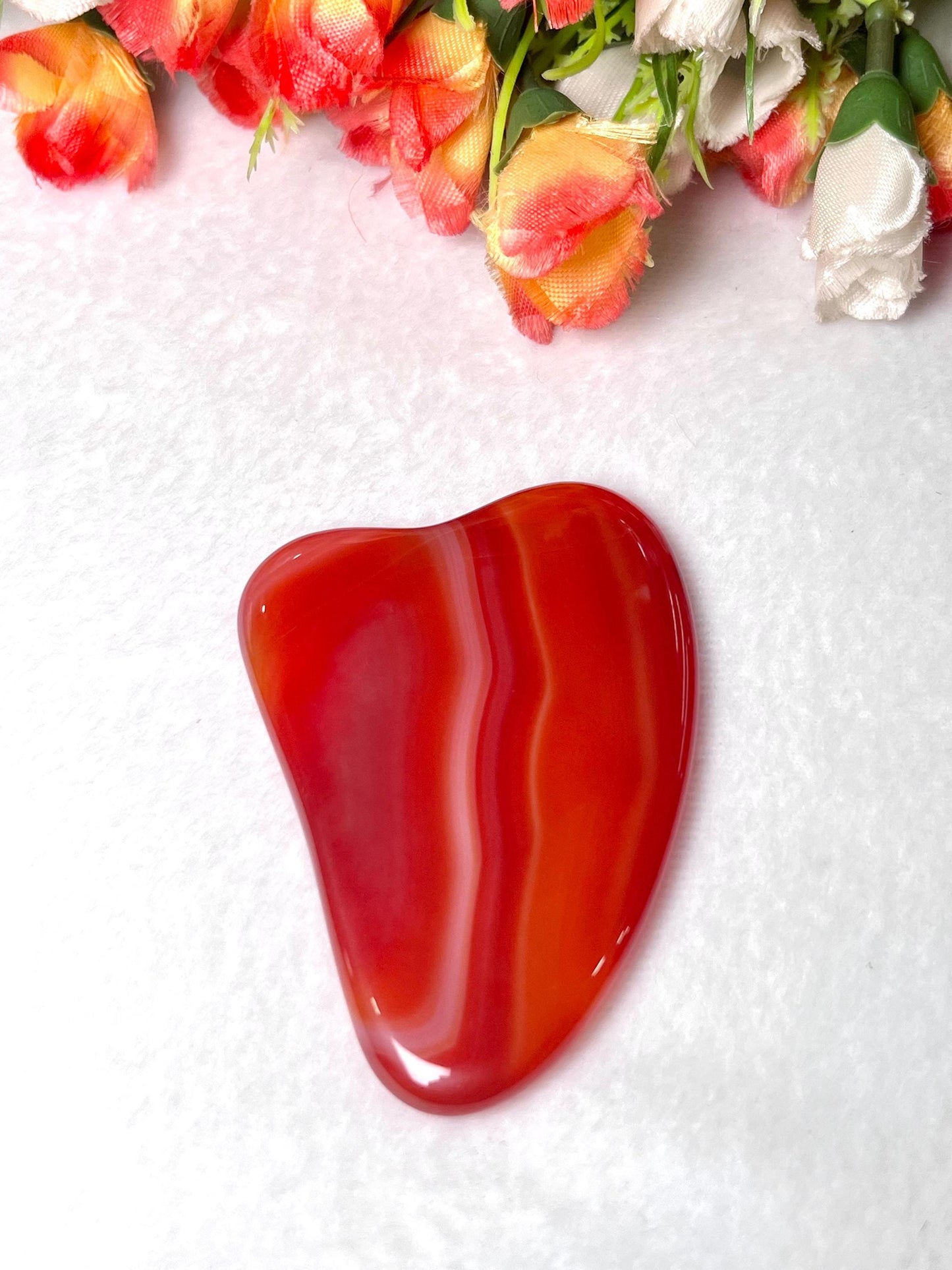 Red Onex Stone Gua Sha Massager - Face Massage - Body Massage