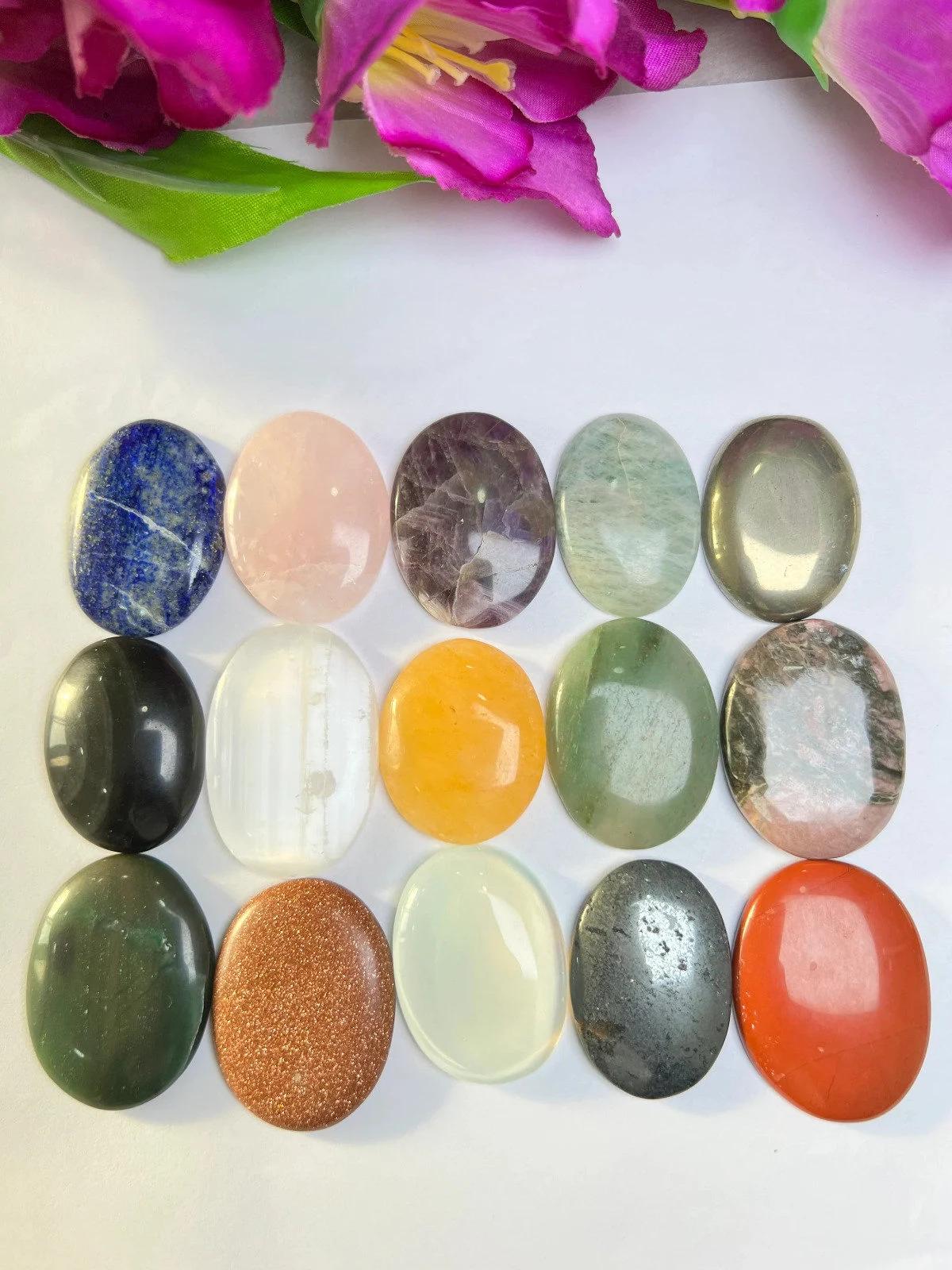 50 Worry Stone Mix Lot- Bulk Wholesale Thumb Stone Mix ideal for gifting