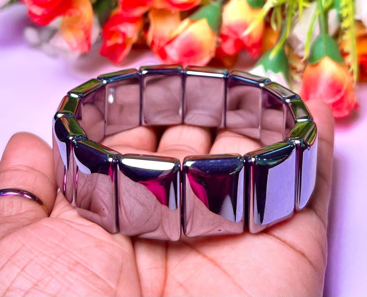 15 MM Terahertz Stone Bracelet l Stretchable Bracelet