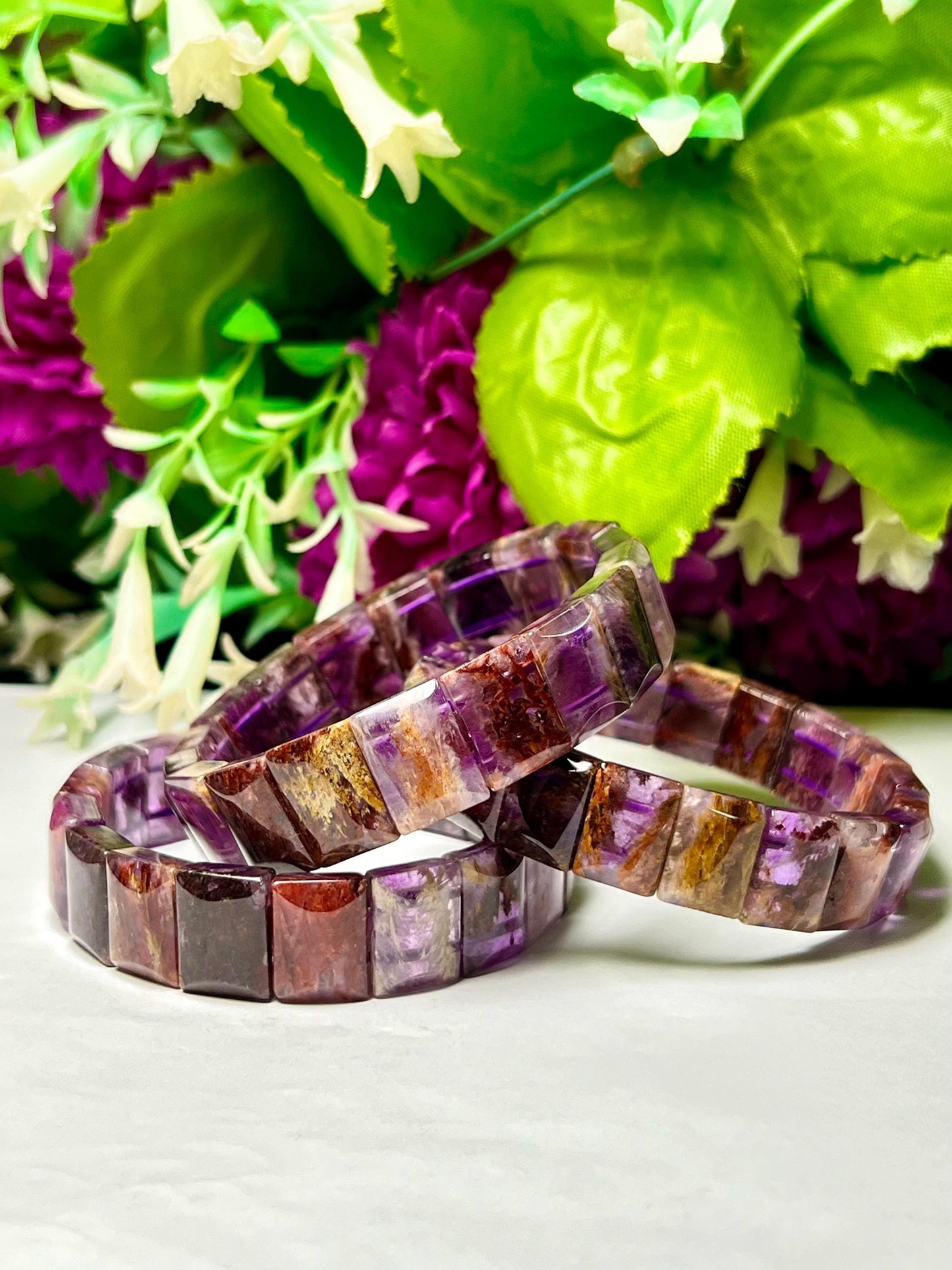 Premium Quality 15 MM Auralite 23 Stone Bracelet l Stretchable Bracelet