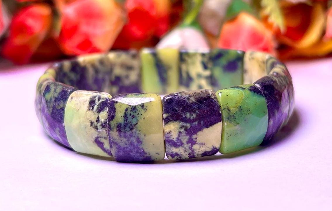 15 MM Canadian Jade Stone Bracelet l Stretchable Bracelet