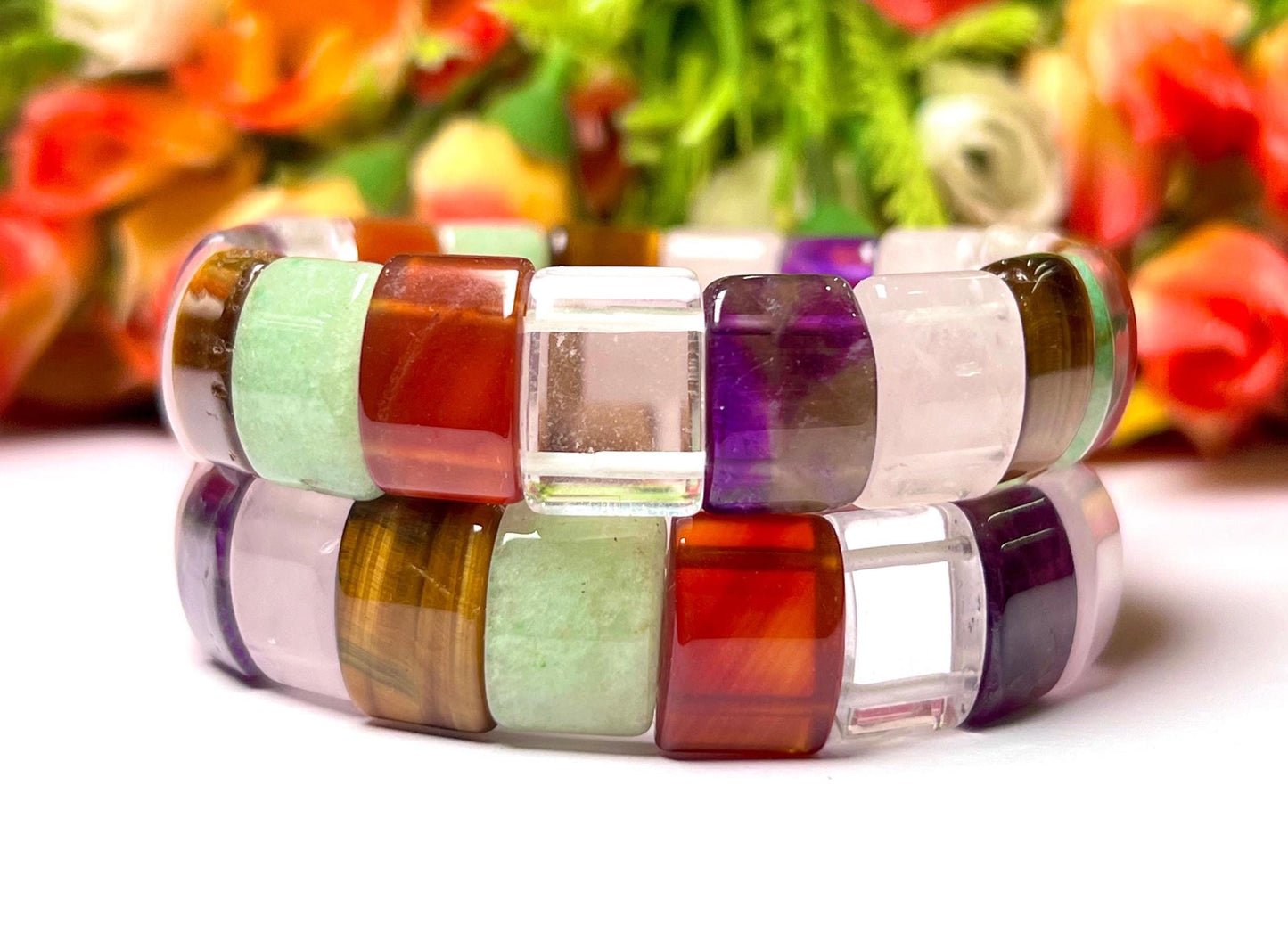 15 MM All Chakra Stone Bracelet l Stretchable Bracelet