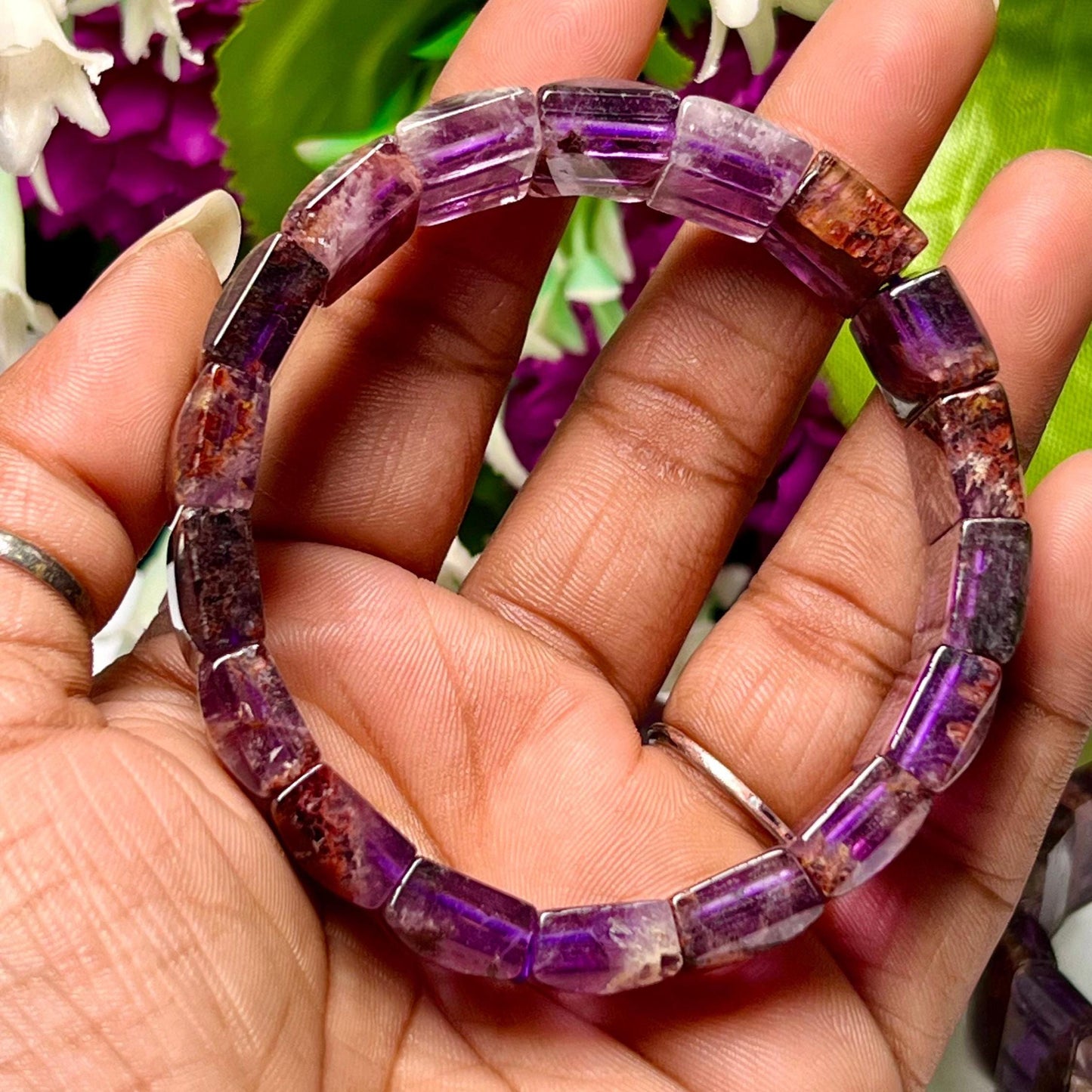 Premium Quality 15 MM Auralite 23 Stone Bracelet l Stretchable Bracelet