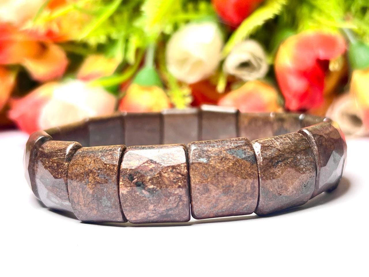 15 MM Bronzite Stone Bracelet l Stretchable Bracelet