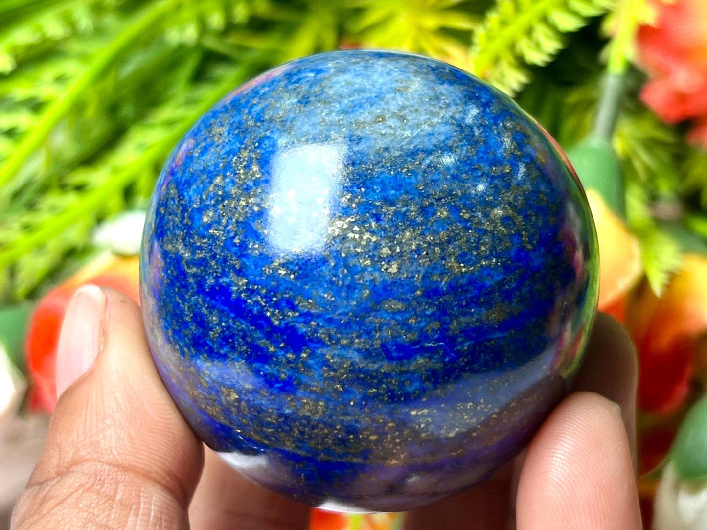 Lapis Lazuli Stone Sphere 40 MM Crystal Ball Orb Pocket Stone Meditation Space Crystal Grid With wooden Stand