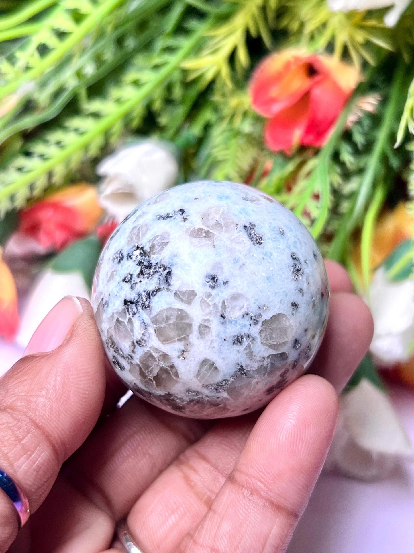 Kiwi Jasper Stone Sphere 40 MM Crystal Ball Orb Pocket Stone Meditation Space Crystal Grid With wooden Stand