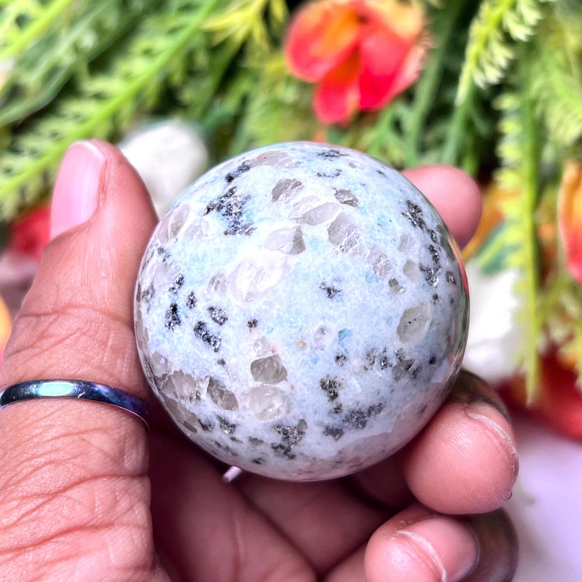 Kiwi Jasper Stone Sphere 40 MM Crystal Ball Orb Pocket Stone Meditation Space Crystal Grid With wooden Stand