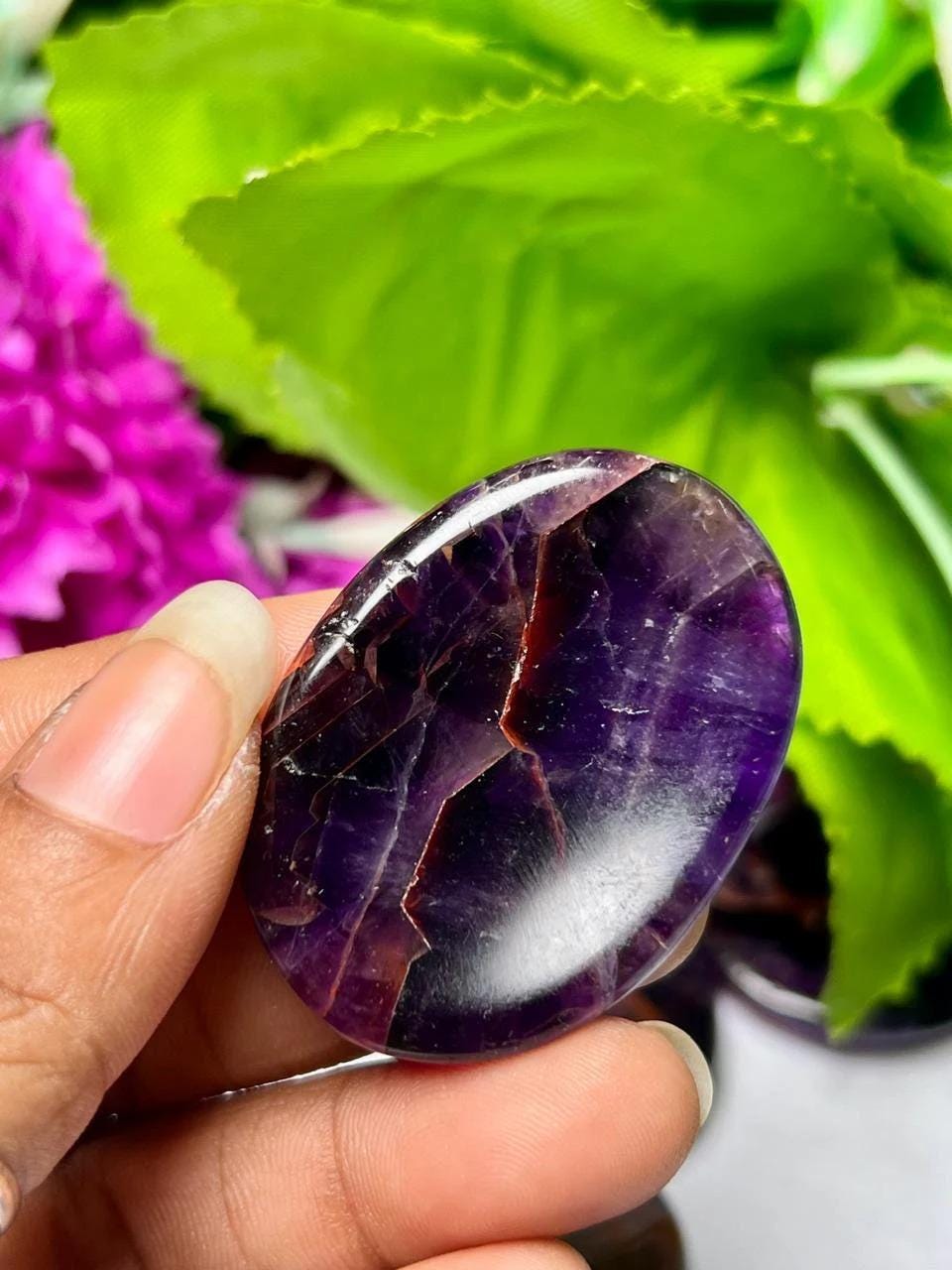 Auralite 23 Stone Worry Stone – Crystal Worry Stone – Pocket Stone – Healing Crystal - 4cmx3cm Thumb Stone One (1) Piece