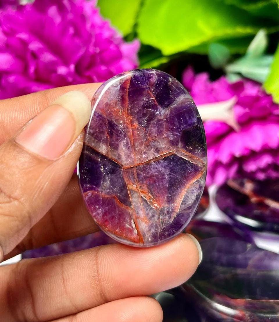 Auralite 23 Stone Worry Stone – Crystal Worry Stone – Pocket Stone – Healing Crystal - 4cmx3cm Thumb Stone One (1) Piece