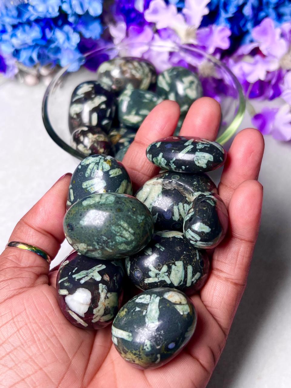 Chinese Writing Stone Tumbled Stone - Spiritual Stone -Healing Crystals in pack sizes of 1,3,5, and 10 Pieces Quality AAAAA +++++