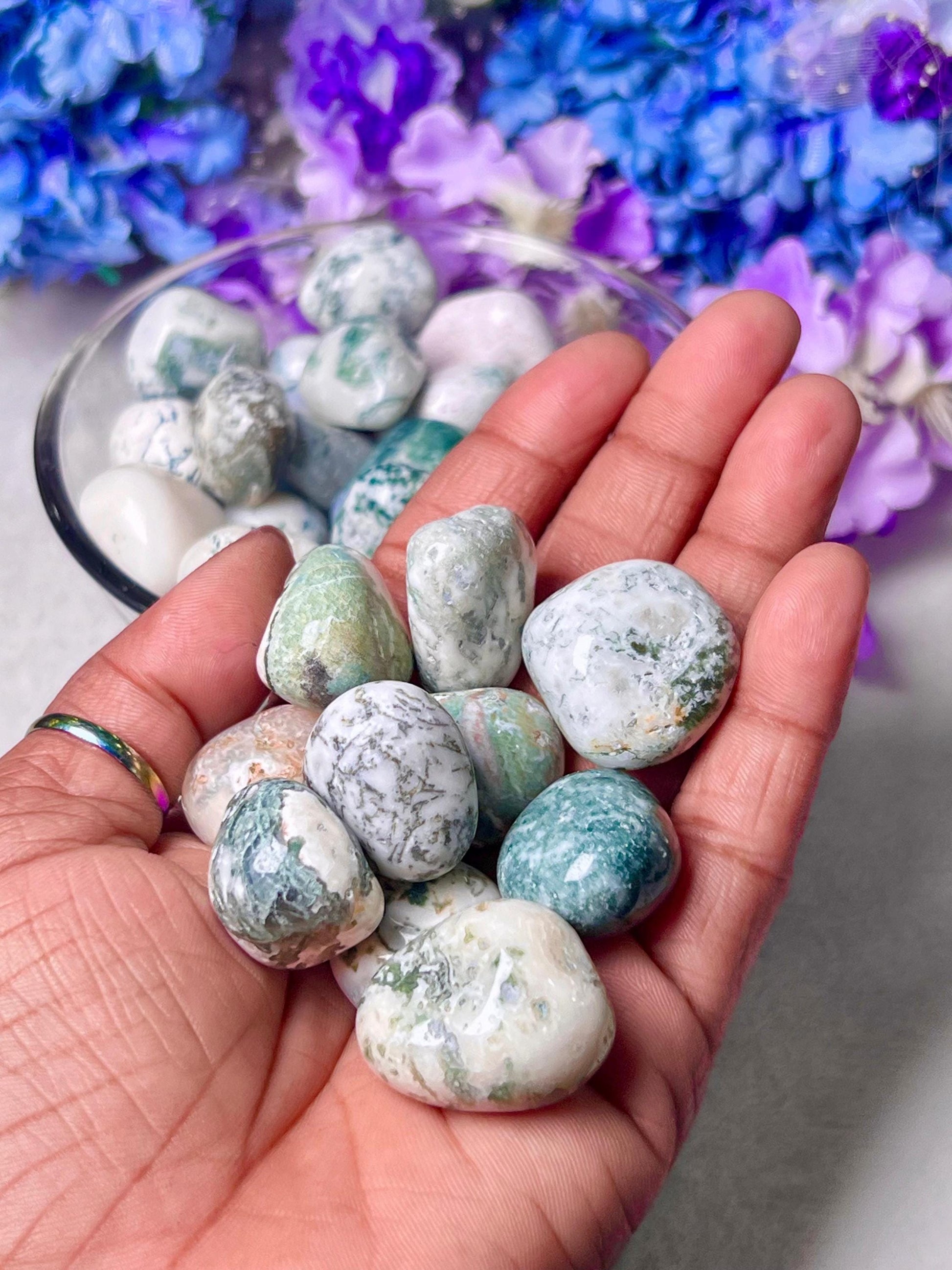 Tree Agate Stone Tumbled Stone - Spiritual Stone -Healing Crystals in pack sizes of 1,3,5, and 10 Pieces Quality AAAAA +++++