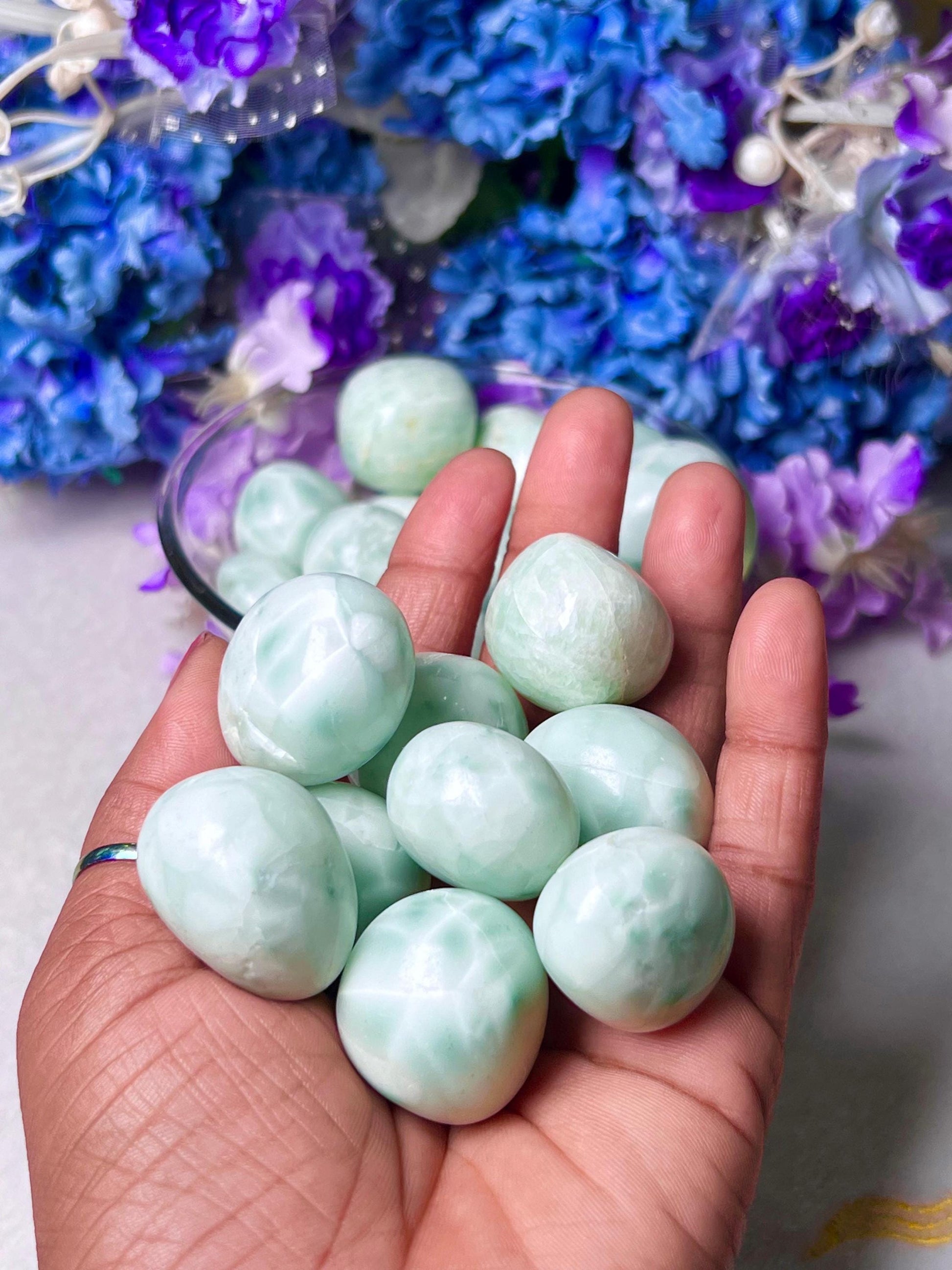 Green Moonstone Tumbled Stone - Spiritual Stone -Healing Crystals in pack sizes of 1,3,5, and 10 Pieces Quality AAAAA +++++