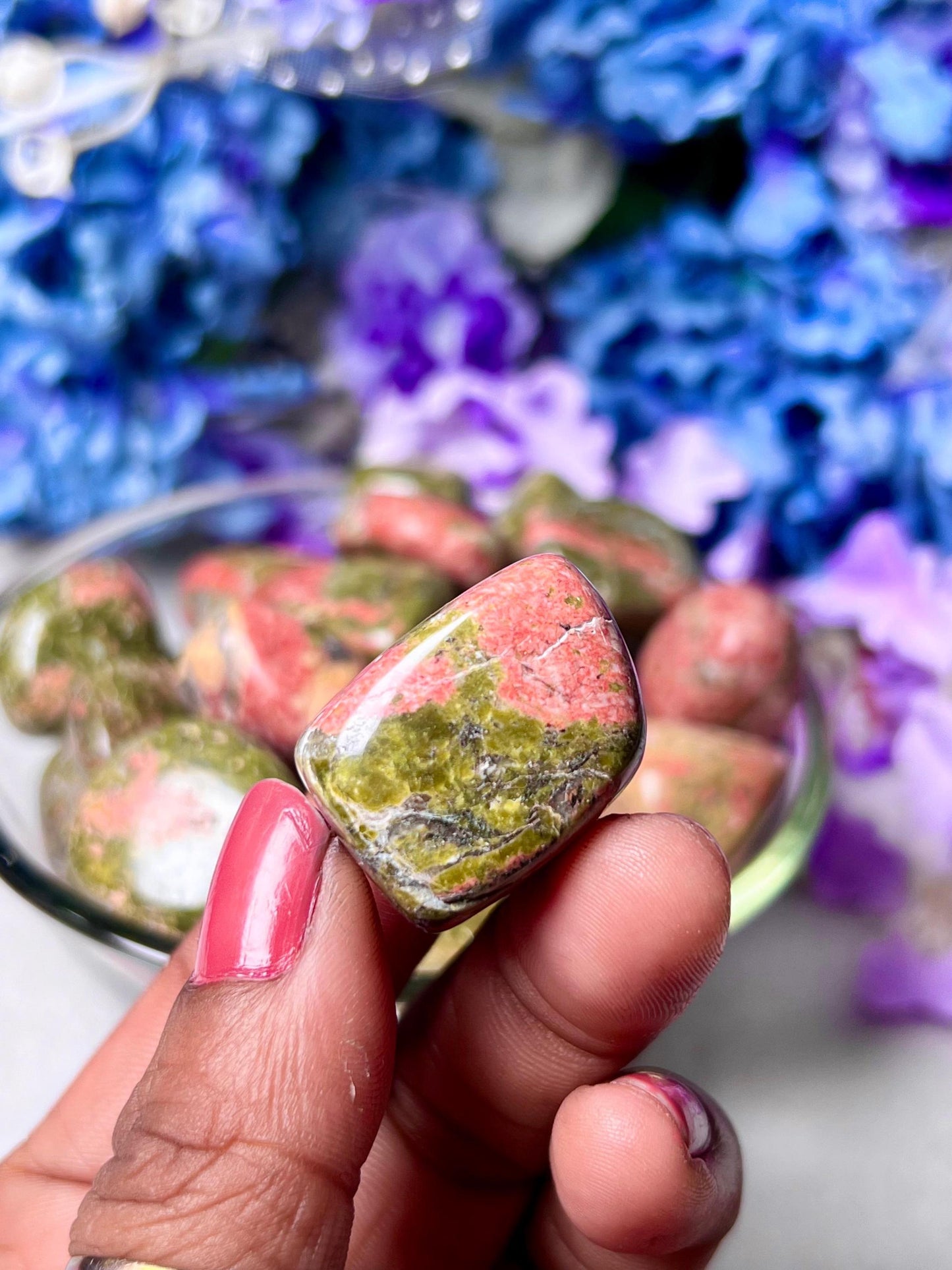 Unakite Tumbled Stone - Spiritual Stone -Healing Crystals in pack sizes of 1,3,5, and 10 Pieces Quality AAAAA +++++