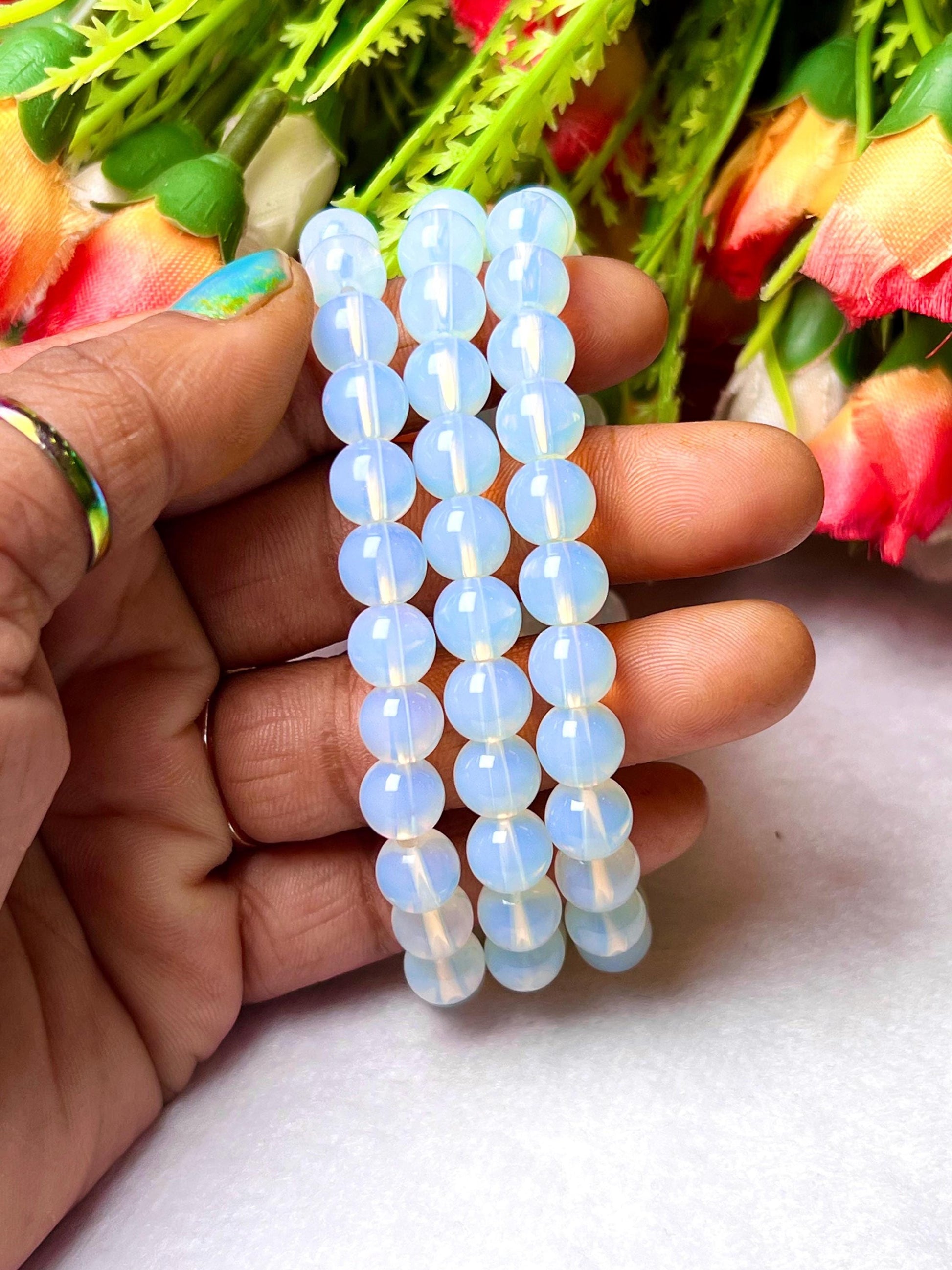 Opalite Stone Bracelet l Stretchable Bracelet l Unisex Bracelet l 8 MM Bracelet