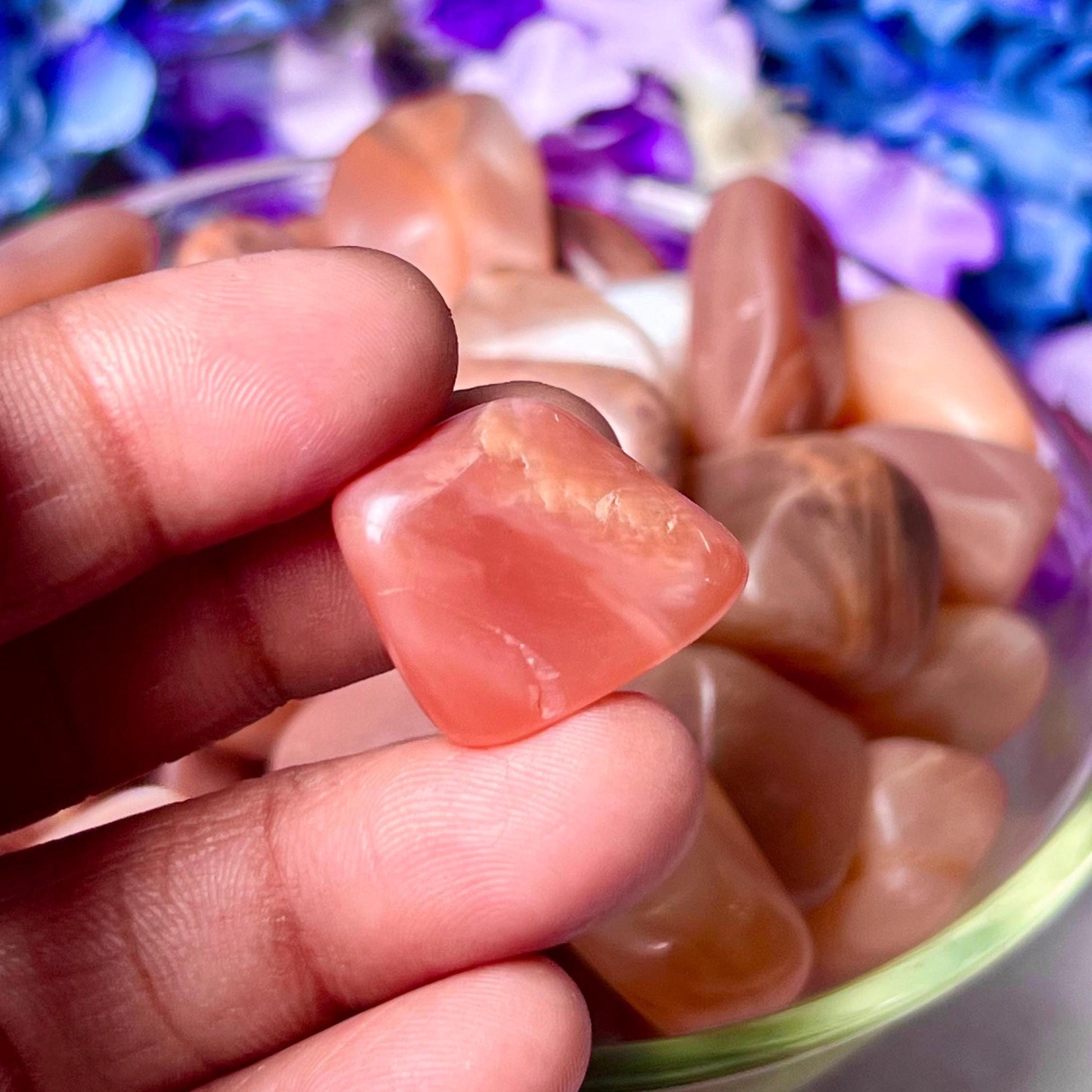 Red Orange Moonstone Tumbled Stone - Spiritual Stone -Healing Crystals in pack sizes of 1,3,5, and 10 Pieces Quality AAAAA +++++