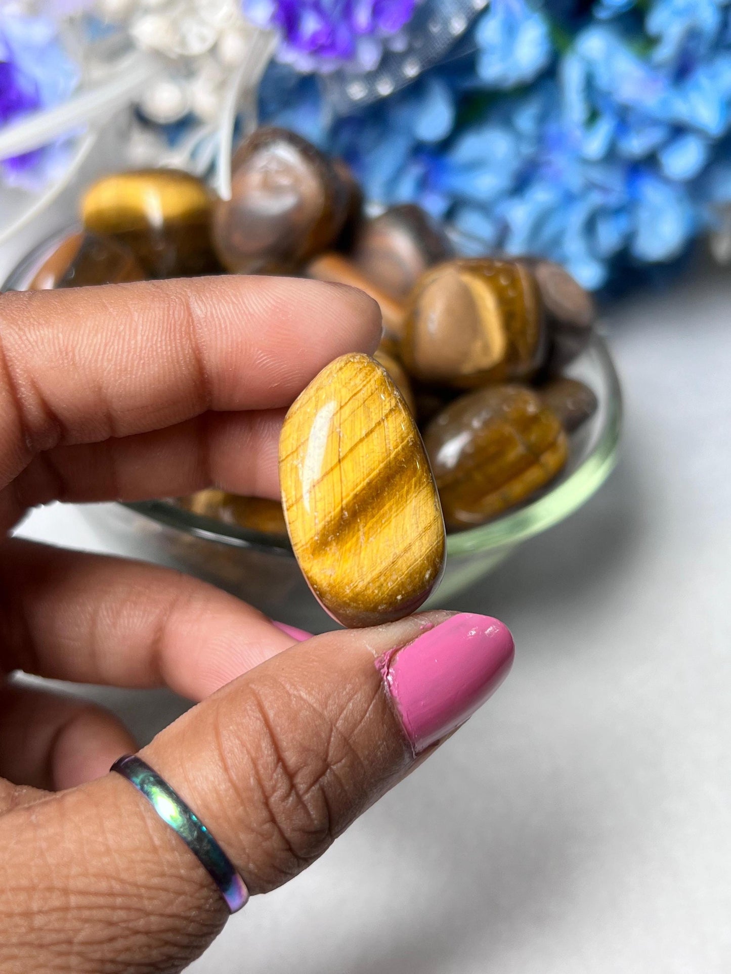 Tiger Eye Stone Tumbled Stone - Spiritual Stone -Healing Crystals in pack sizes of 1,3,5, and 10 Pieces Quality AAAAA +++++