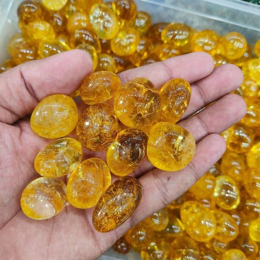 Citrine Stone Tumbled Stone - Spiritual Stone -Healing Crystals in pack sizes of 1,3,5, and 10 Pieces Quality AAAAA +++++