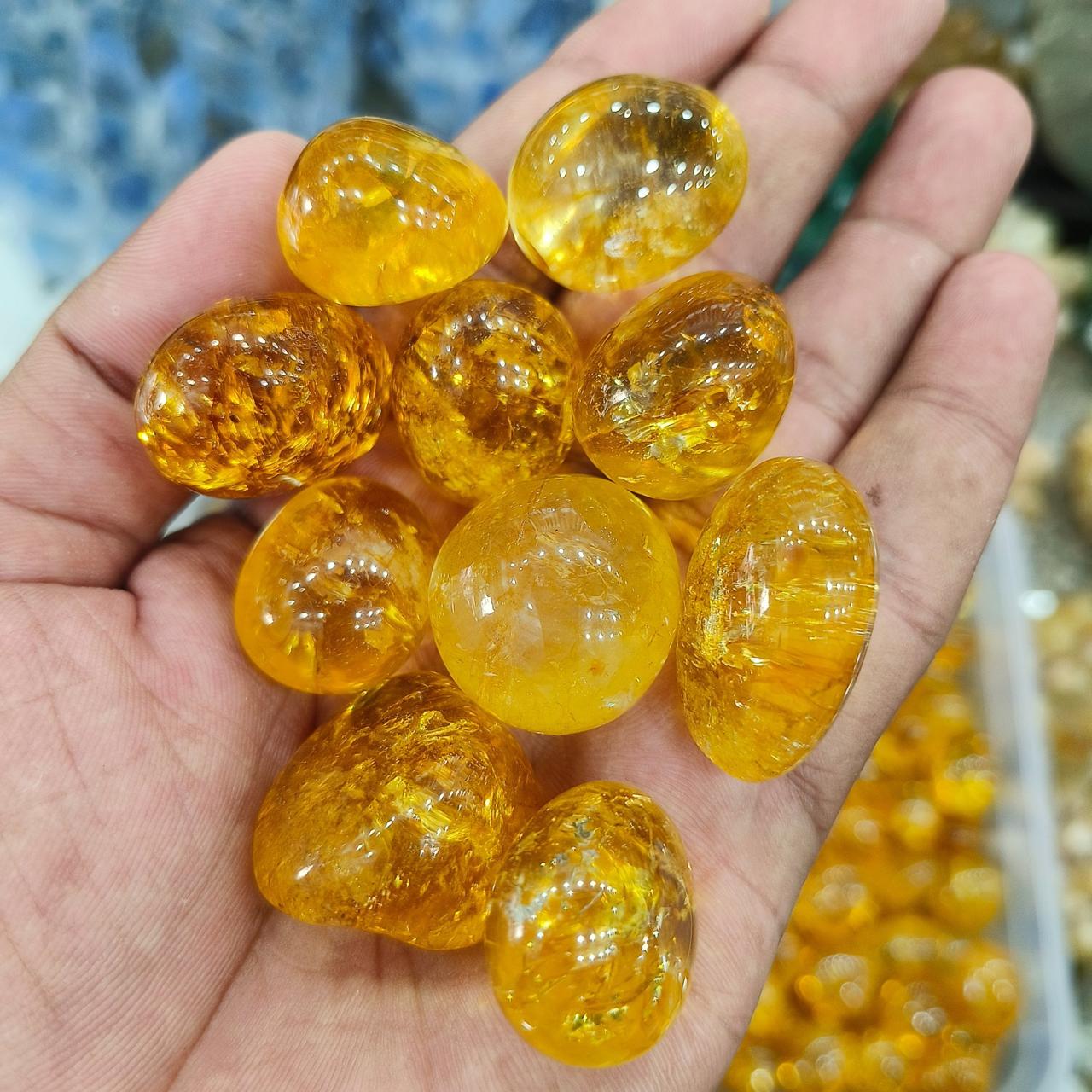 Citrine Stone Tumbled Stone - Spiritual Stone -Healing Crystals in pack sizes of 1,3,5, and 10 Pieces Quality AAAAA +++++