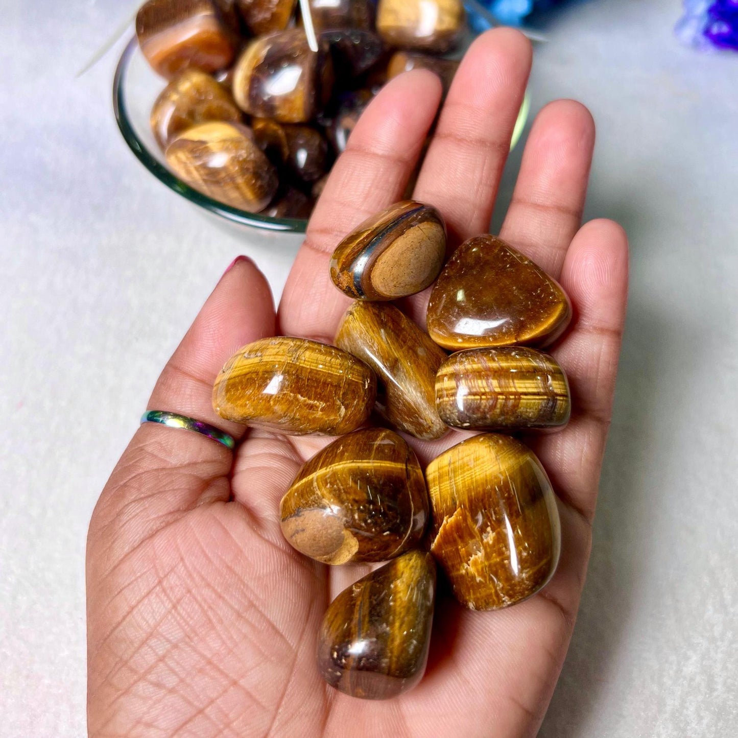 Tiger Eye Stone Tumbled Stone - Spiritual Stone -Healing Crystals in pack sizes of 1,3,5, and 10 Pieces Quality AAAAA +++++