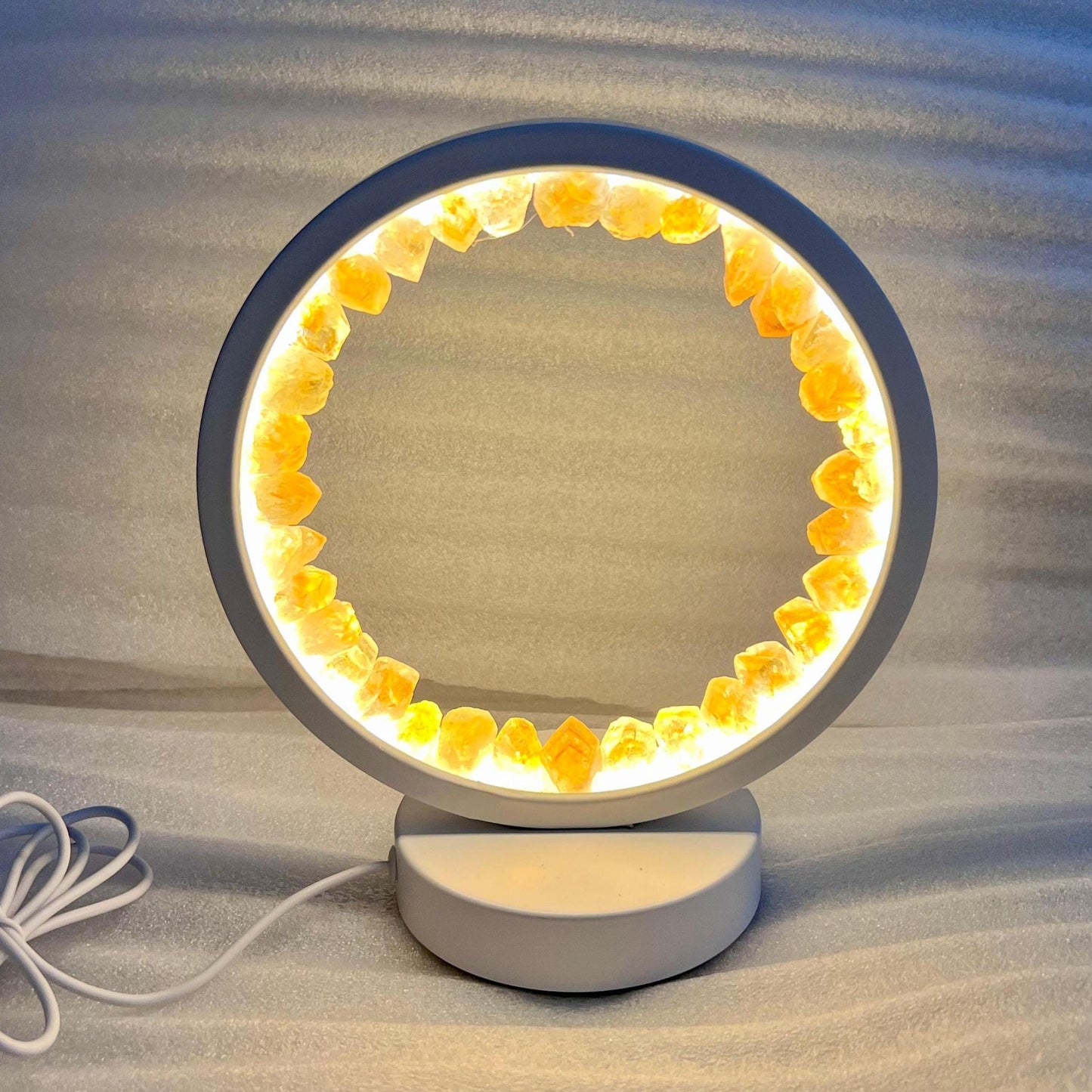 Citrine Crystal USB Night Light – Energizing Lamp for Abundance, Ambiance, Home & Office Décor, Housewarming Gift