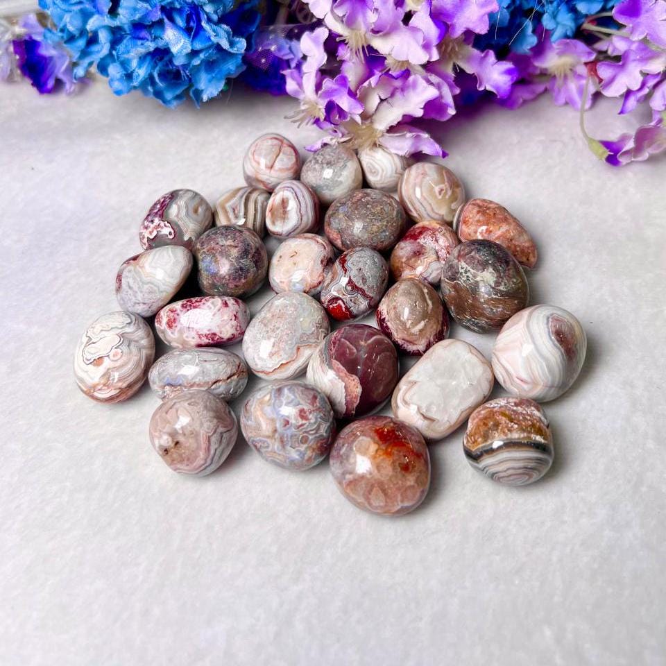 Crazy Lace Agate Stone Tumbled Stone - Spiritual Stone -Healing Crystals in pack sizes of 1,3,5, and 10 Pieces Quality AAAAA +++++