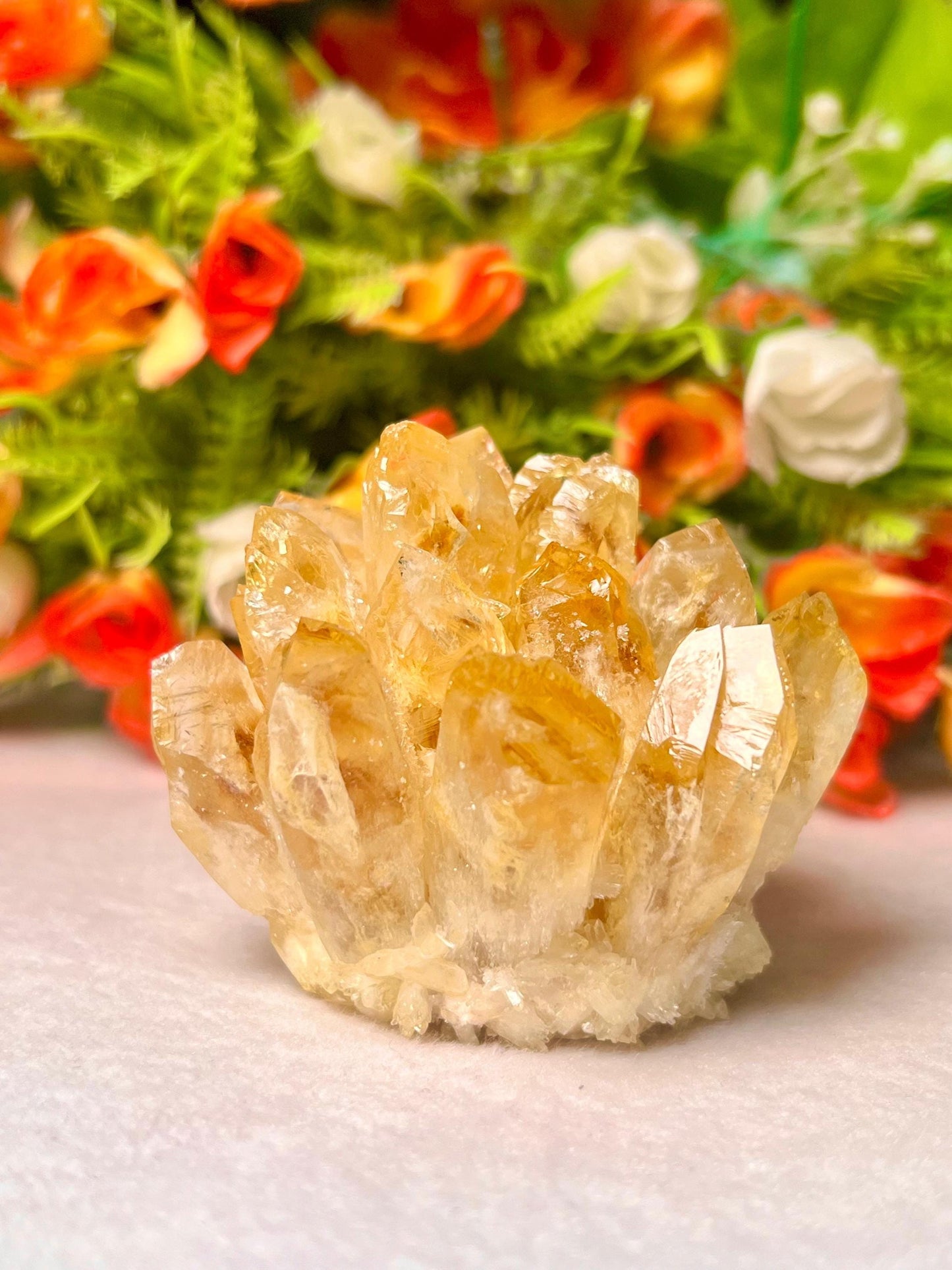 275g+ Yellow Quartz Cluster, Energy Crystal Quartz Point VUG,Home Decor, Reiki Healing, Crystal gift 1PC