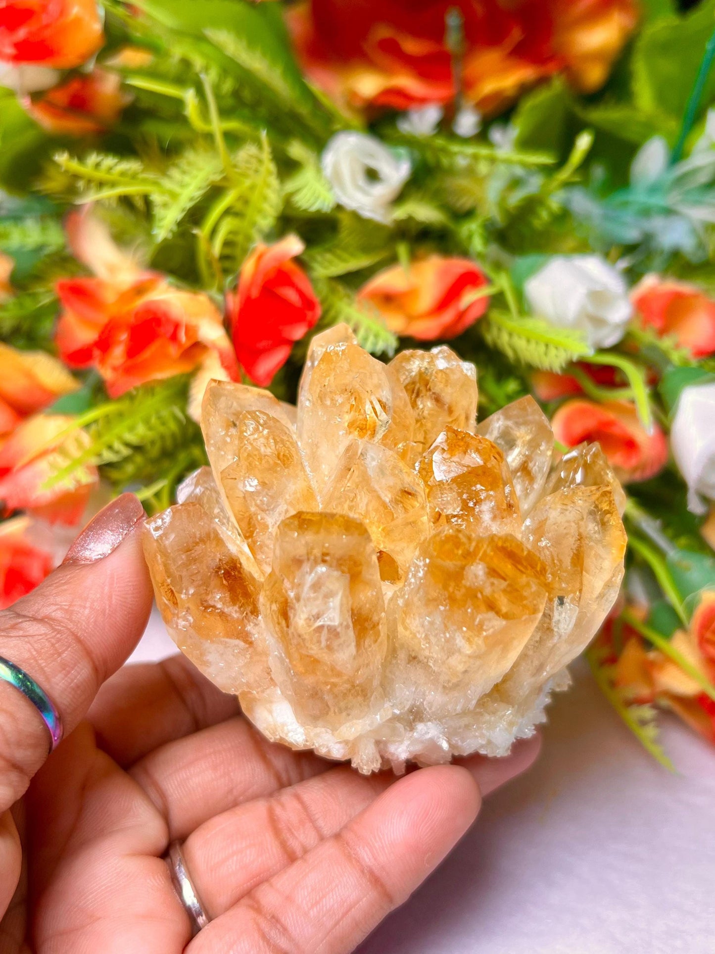 275g+ Yellow Quartz Cluster, Energy Crystal Quartz Point VUG,Home Decor, Reiki Healing, Crystal gift 1PC