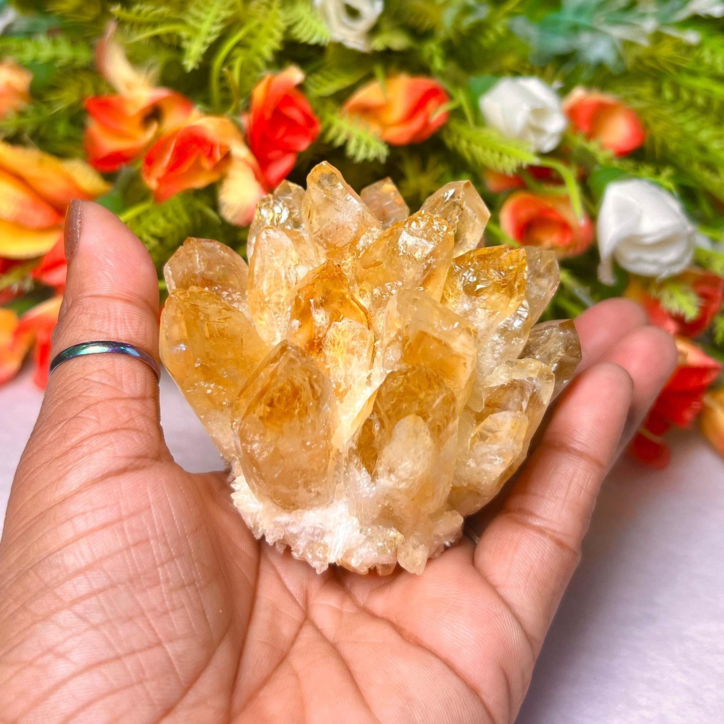 275g+ Yellow Quartz Cluster, Energy Crystal Quartz Point VUG,Home Decor, Reiki Healing, Crystal gift 1PC