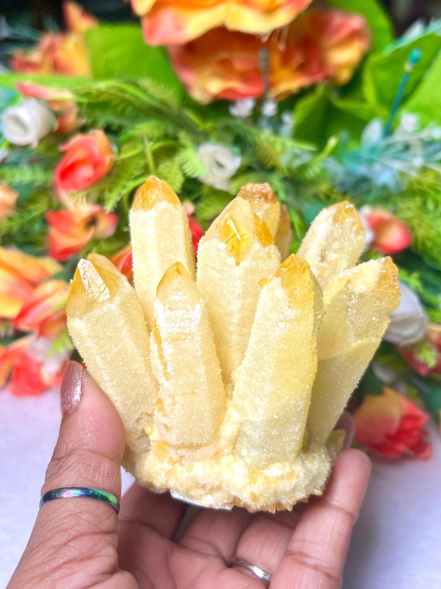 400g+ Yellow Quartz Cluster, Energy Crystal Quartz Point VUG,Home Office Decor, Reiki Healing, Crystal gift 1PC