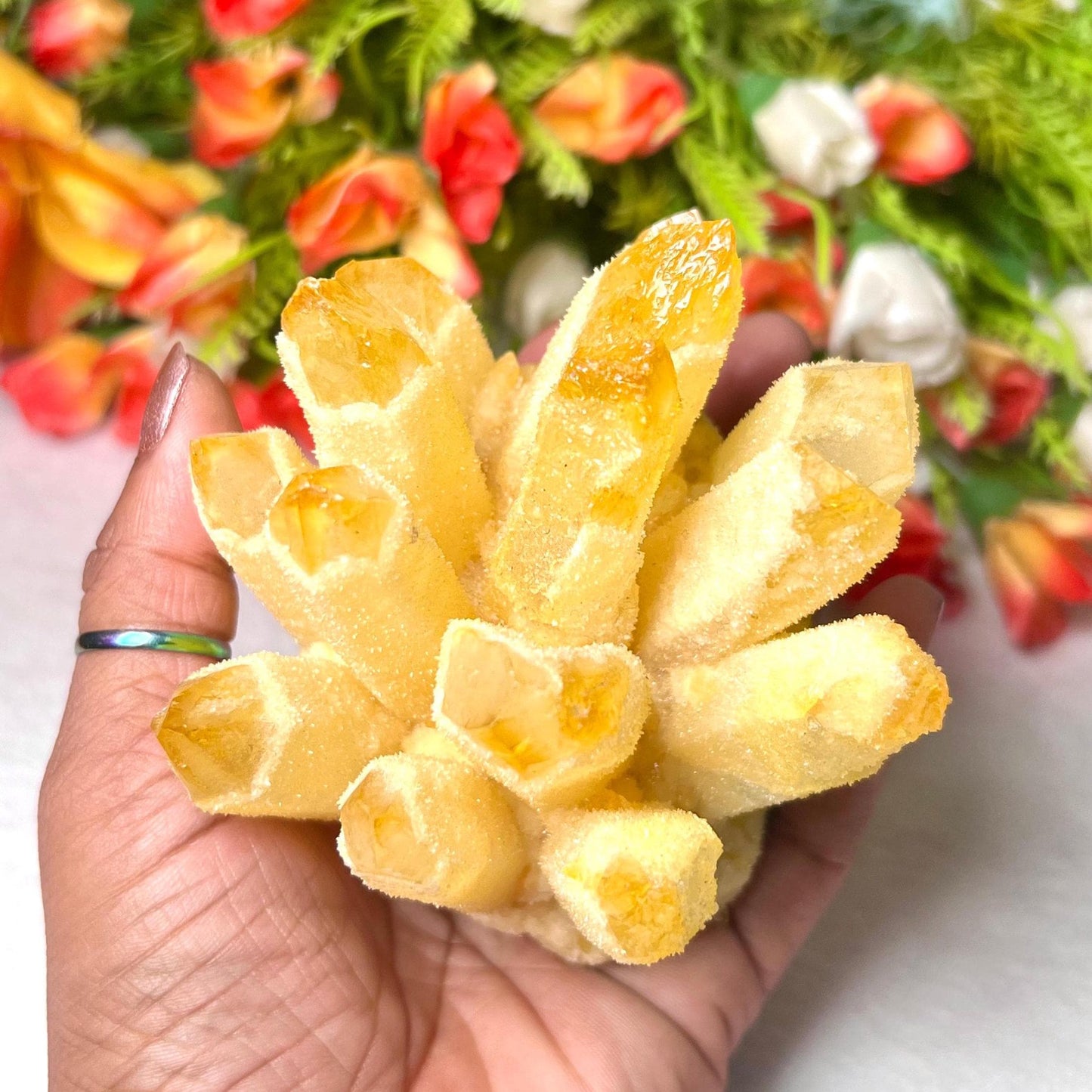 400g+ Yellow Quartz Cluster, Energy Crystal Quartz Point VUG,Home Office Decor, Reiki Healing, Crystal gift 1PC