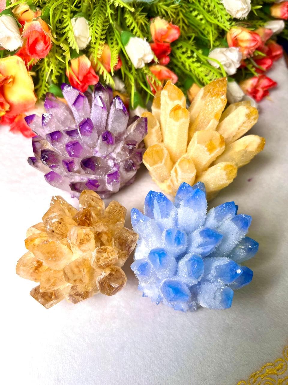 400g+ Yellow Quartz Cluster, Energy Crystal Quartz Point VUG,Home Office Decor, Reiki Healing, Crystal gift 1PC