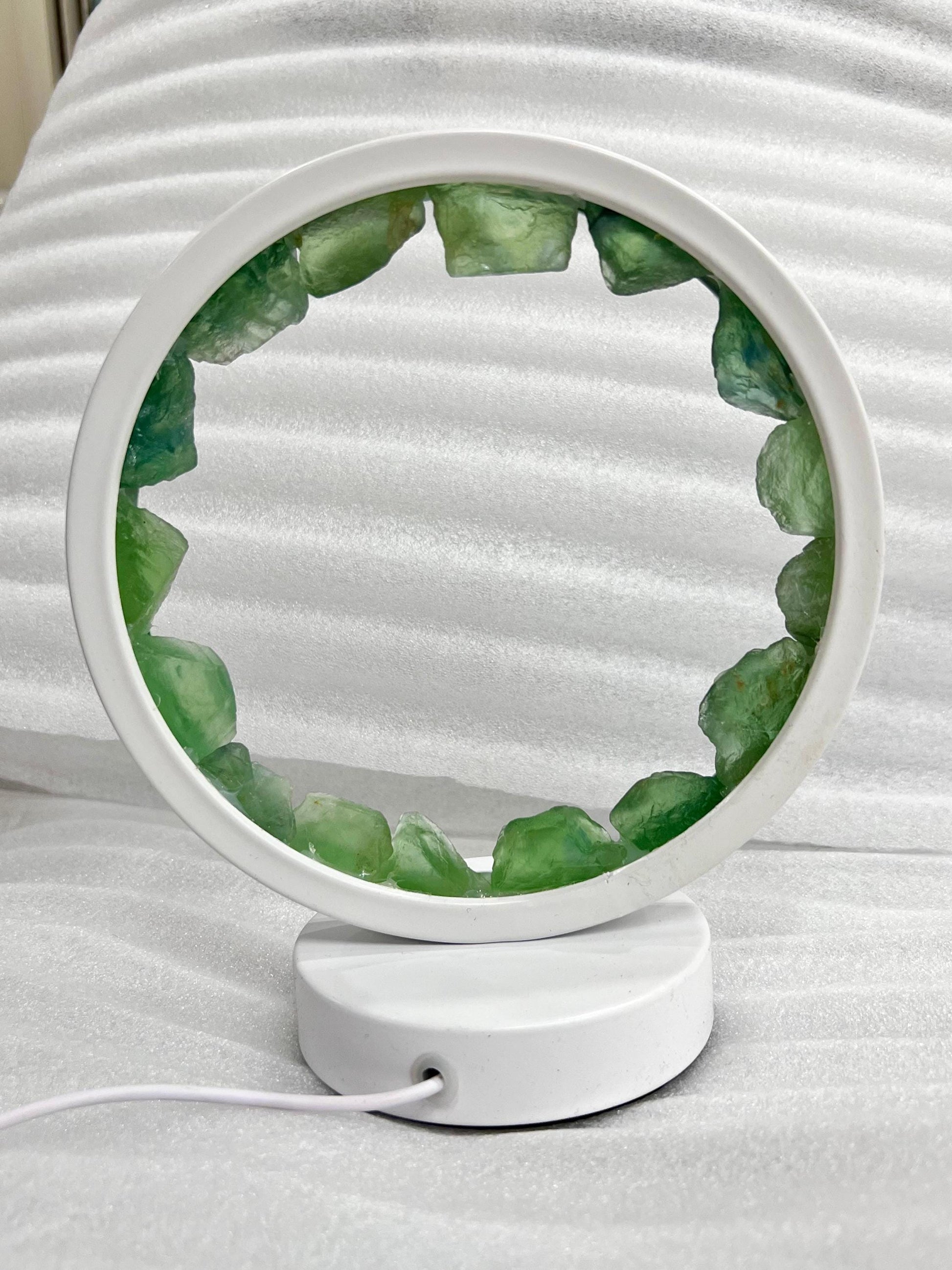 Multi-Fluorite Crystal USB Night Light – Harmonizing Lamp for Focus, Ambiance, Meditation, Home & Office Décor, Housewarming Gift