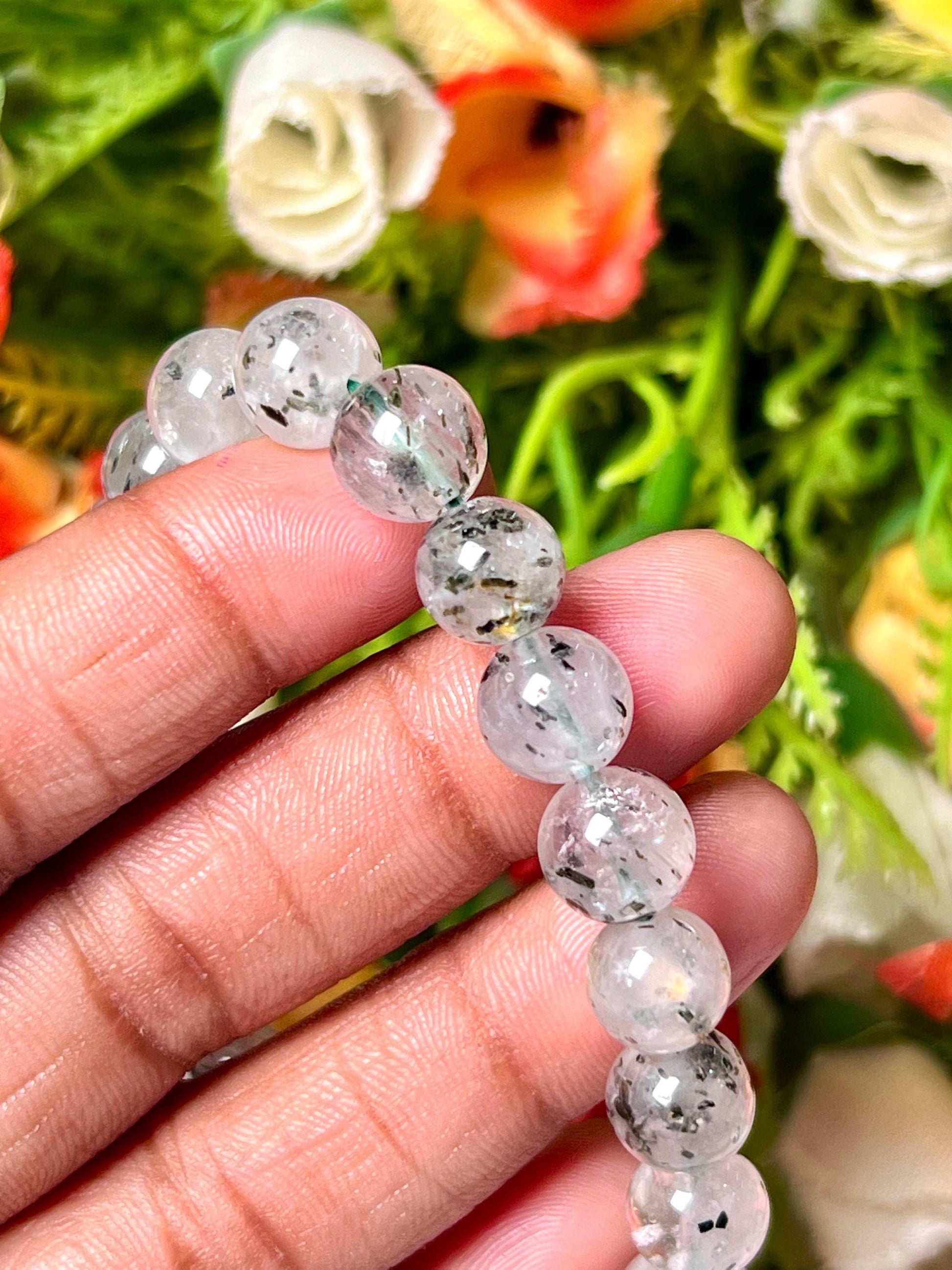 Herkimer Diamond Crystal Stone Bracelet l Stretchable Bracelet l Unisex Bracelet l 8 MM Bracelet l Natural Genuine Bracelet