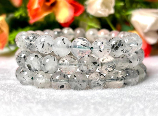 Herkimer Diamond Crystal Stone Bracelet l Stretchable Bracelet l Unisex Bracelet l 8 MM Bracelet l Natural Genuine Bracelet