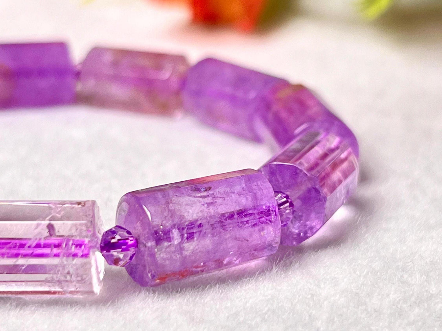 Vera Cruz Amethyst Stone Bracelet l Stretchable Bracelet l Unisex Bracelet