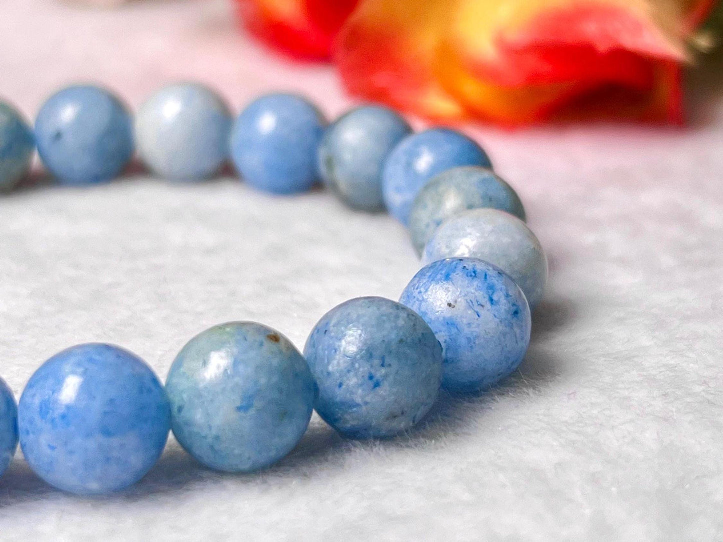 Blue Celestite Stone Bracelet l Stretchable Bracelet l Unisex Bracelet l 10 MM Bracelet