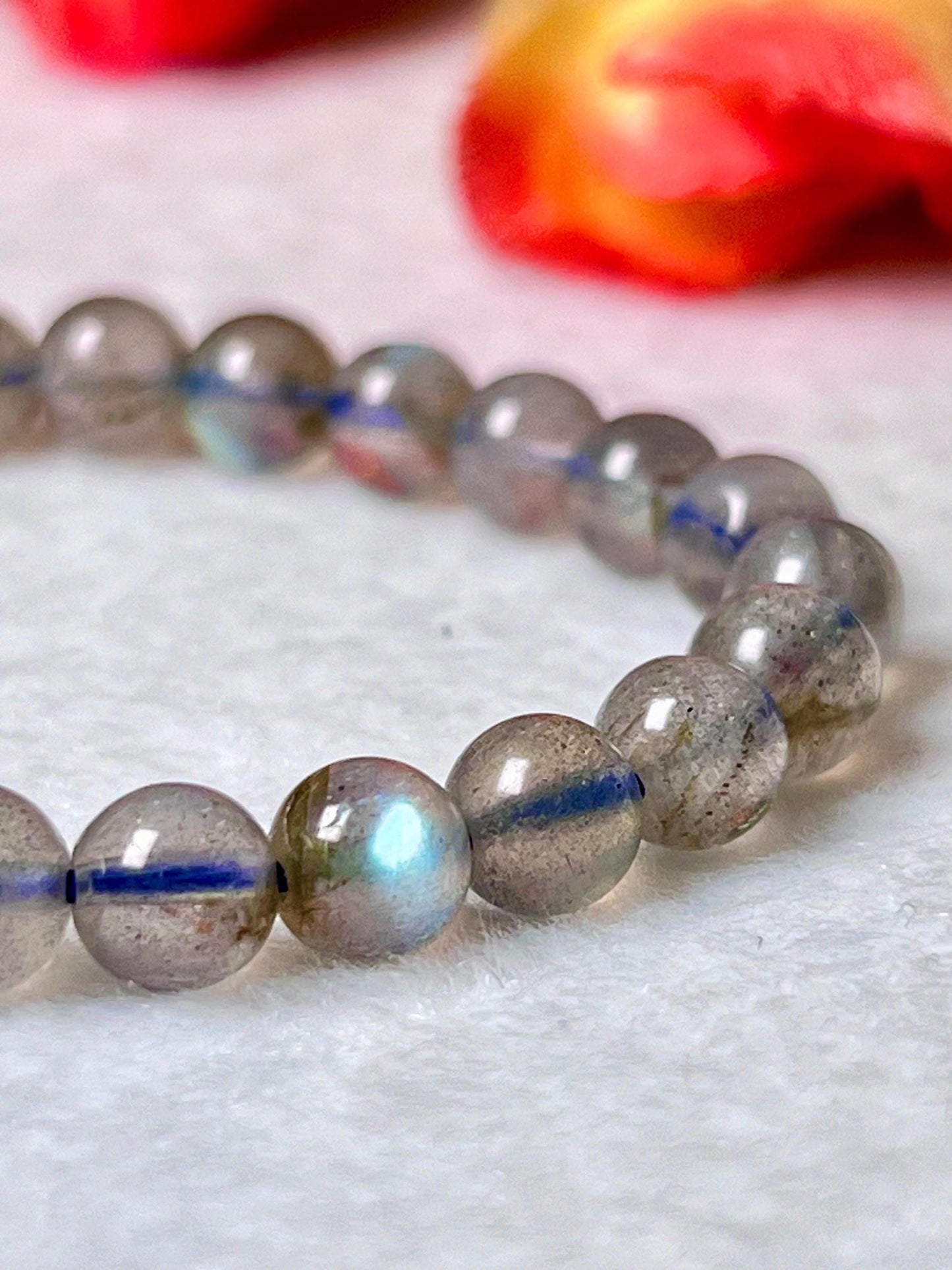 High Quality Spectrolite Stone Labradorite Stone Bracelet l Stretchable Bracelet l Unisex Bracelet l 7 MM Bracelet